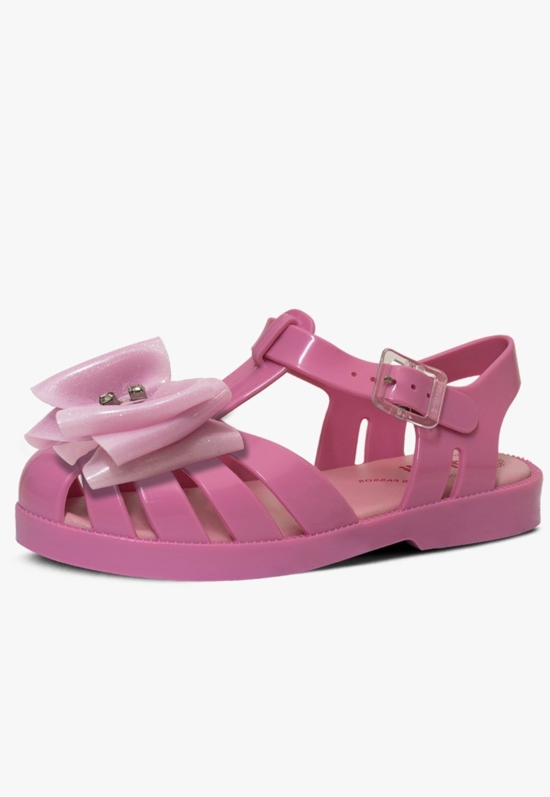 Infantil - Sandalia Feminina Pópidi Laço Grande Rosa
