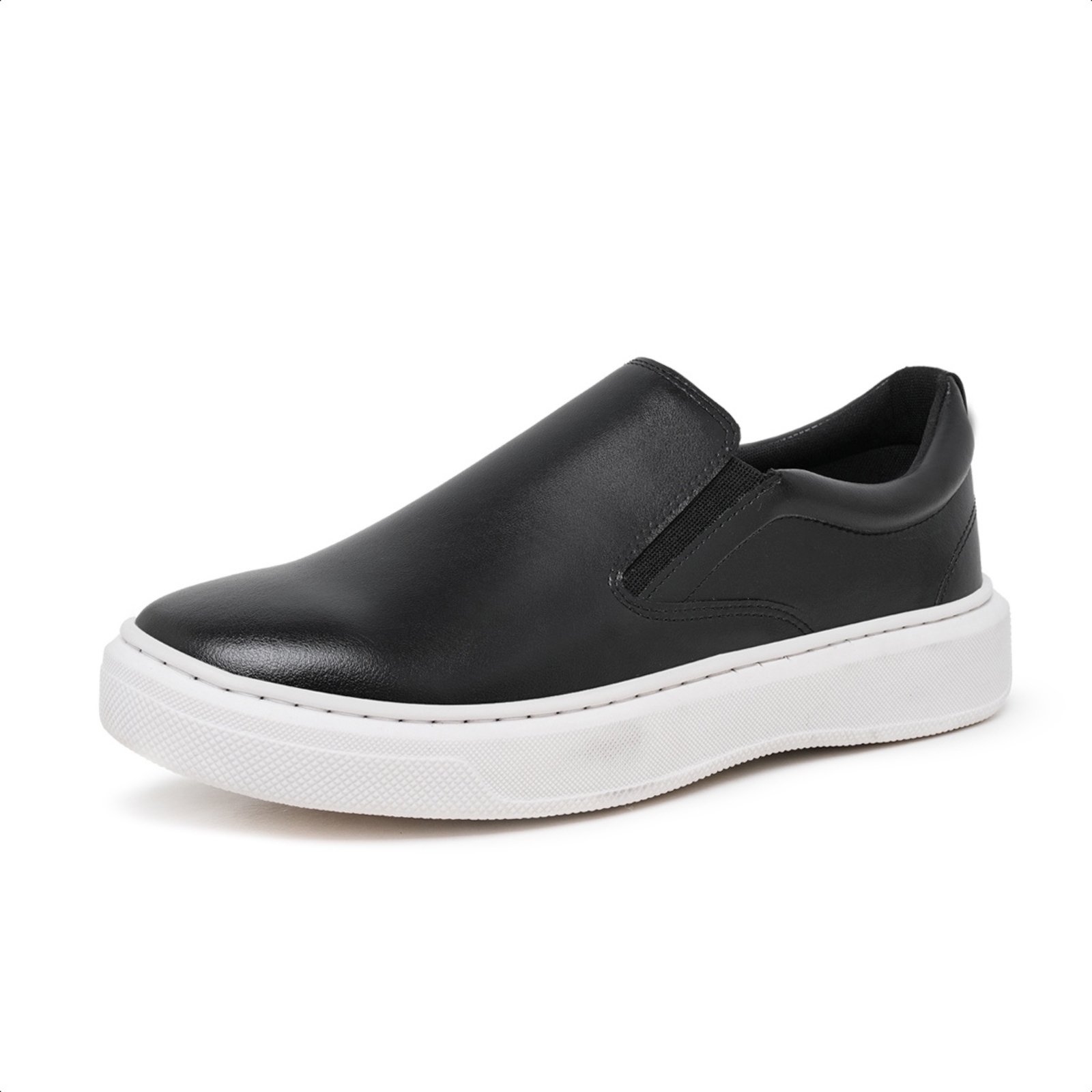 Slip On Tenis Iate Masculino Casual Moderno Confortavel Preto