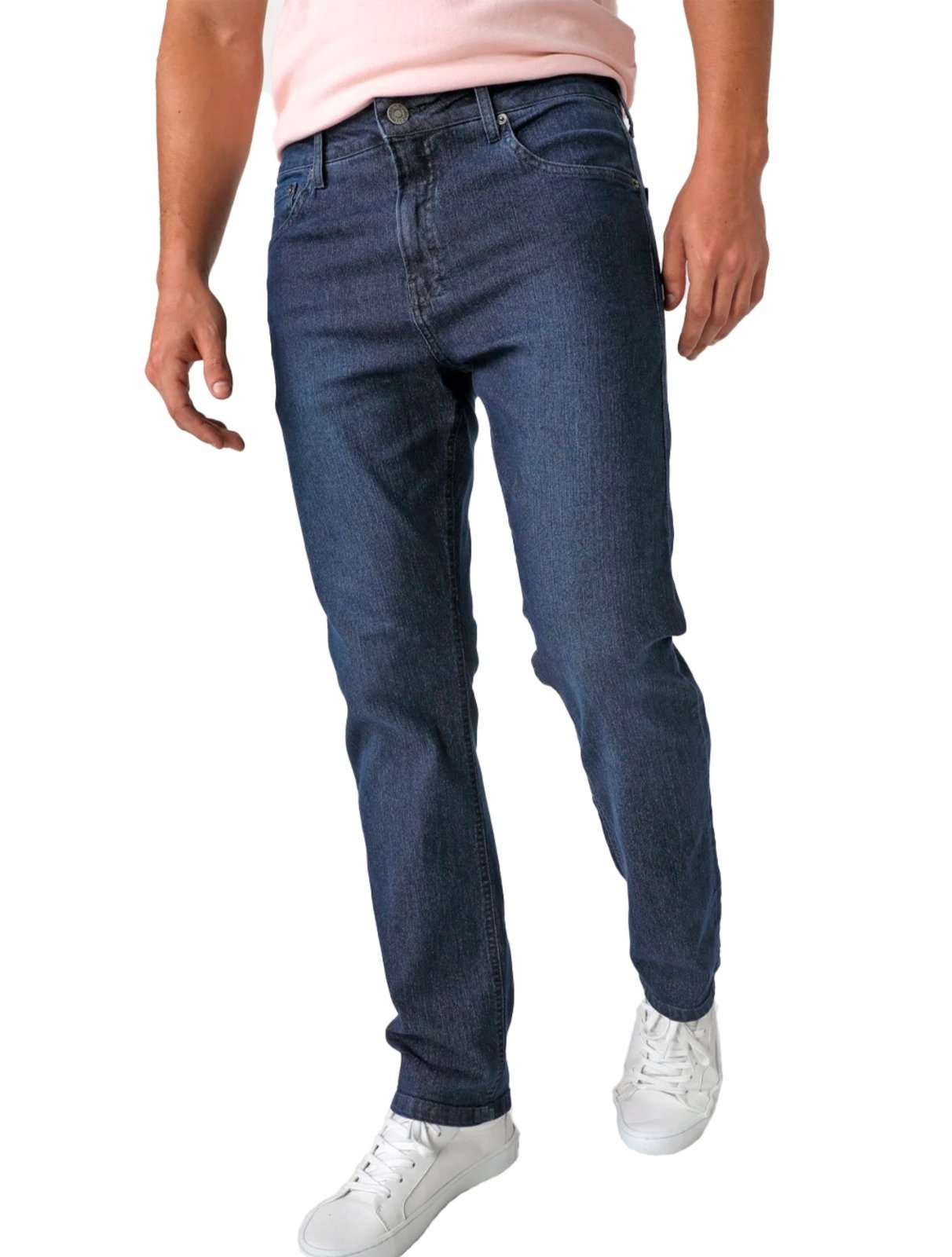 Calça Calvin Klein Jeans Masculina Straight Five Pockets Azul Marinho