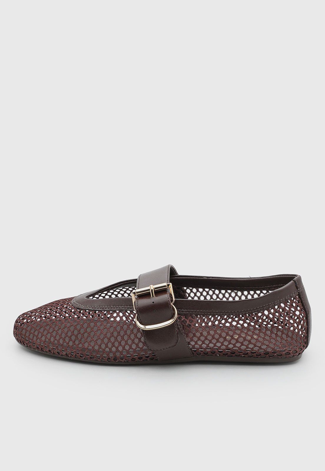 Sapatilha Feminina Arezzo Trama Fivela Marrom