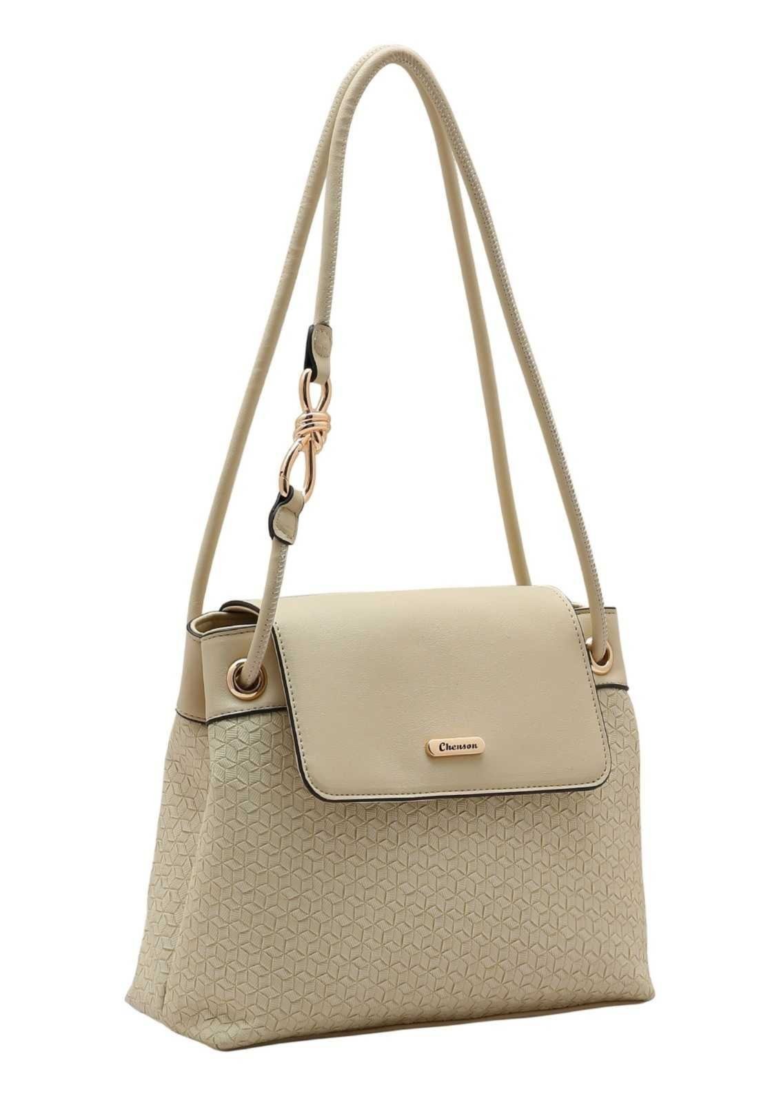 Bolsa Feminina Chenson Ferragem Chic 3485306 Bege