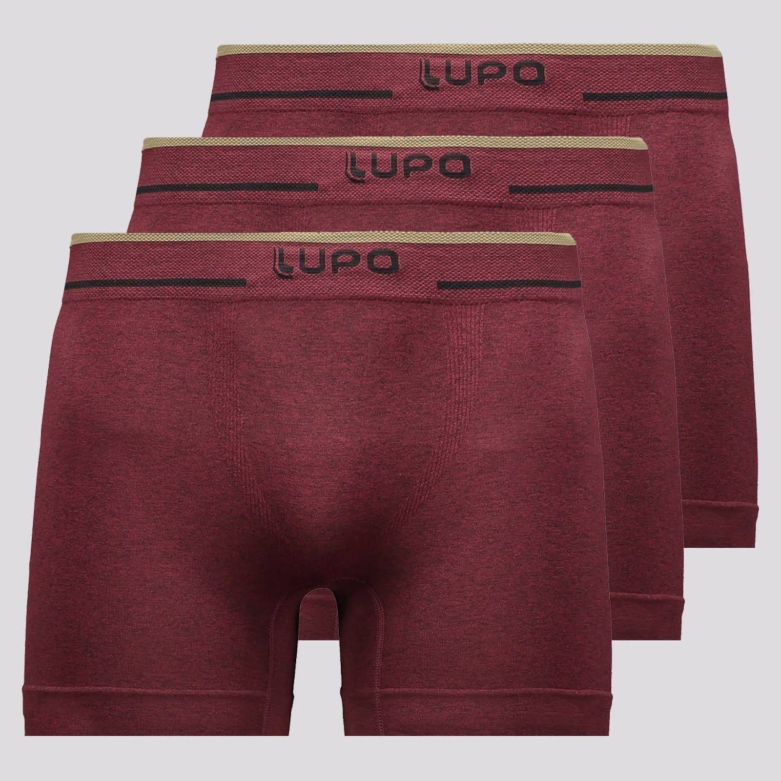 Kit 3 Cuecas Boxer Lupo Microfibra Sem Costura Mar