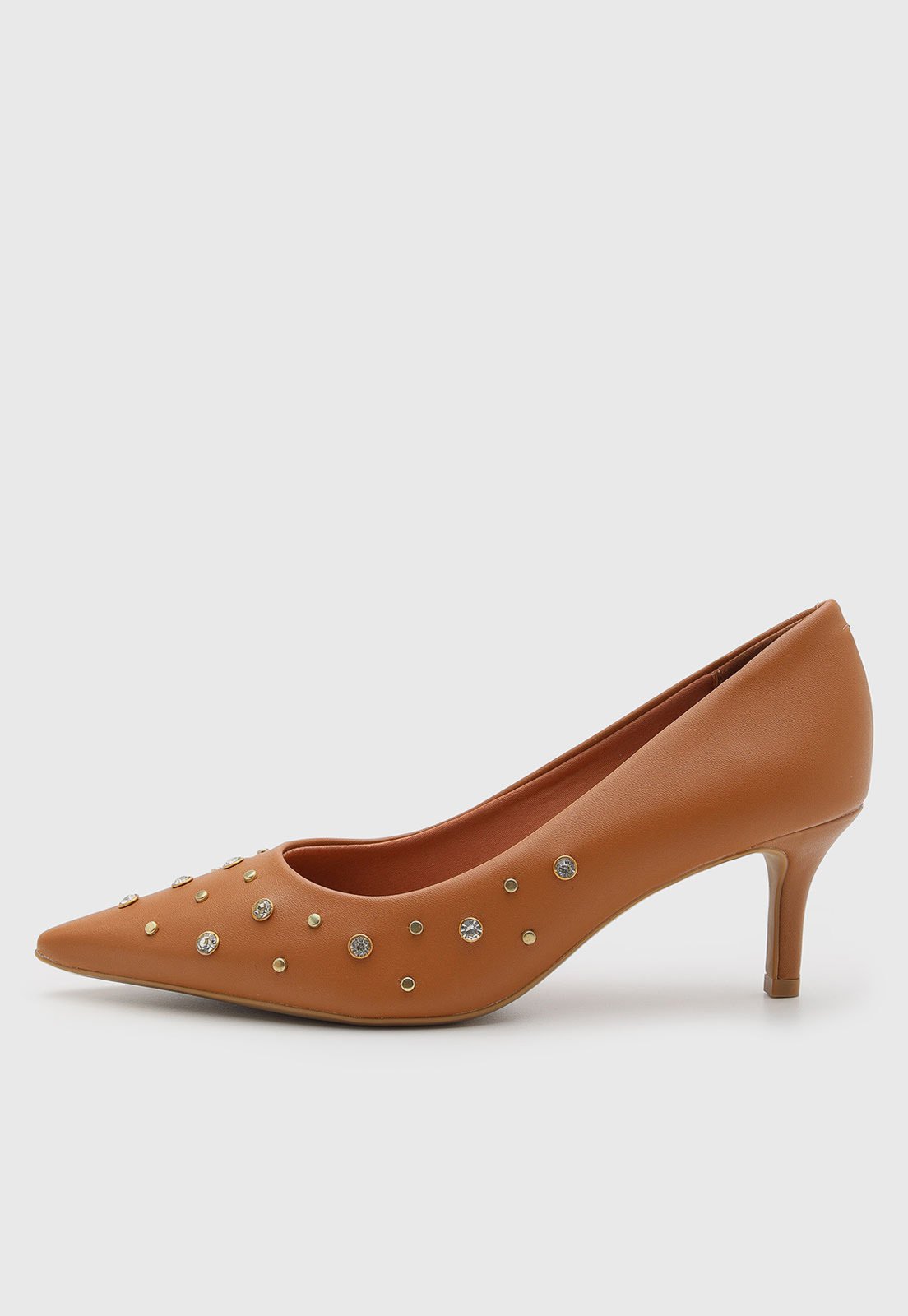 Scarpin Feminino Vizzano Bico Fino Salto Fino Caramelo