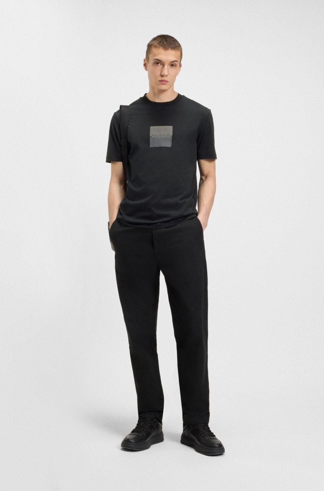 Vista 3 Camiseta De Algodão Com Estampa De Logo HUGO preto HUGO preto