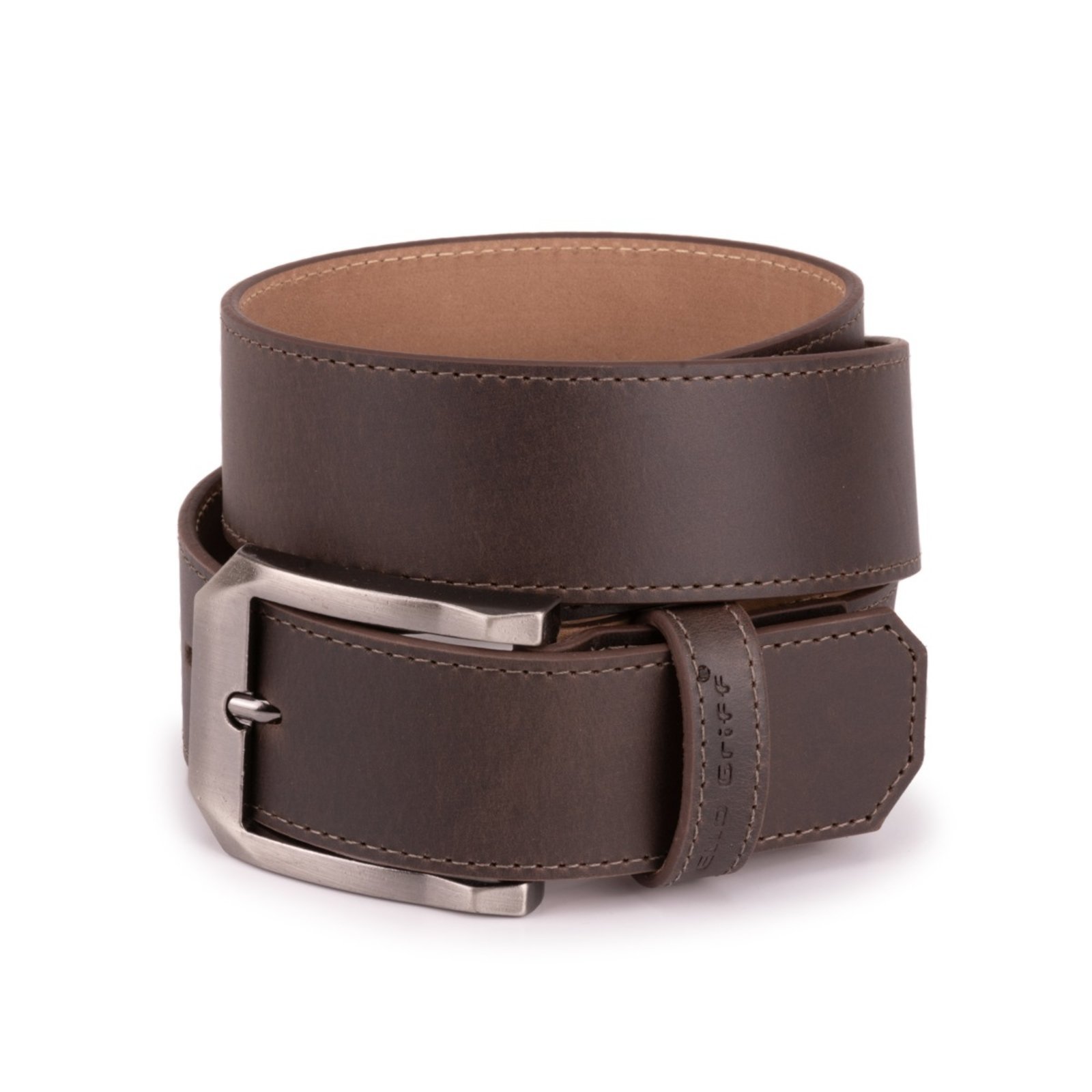 Cinto Masculino Couro Legítimo Casual Esportivo Ajustável Marrom-escuro Ello Griff