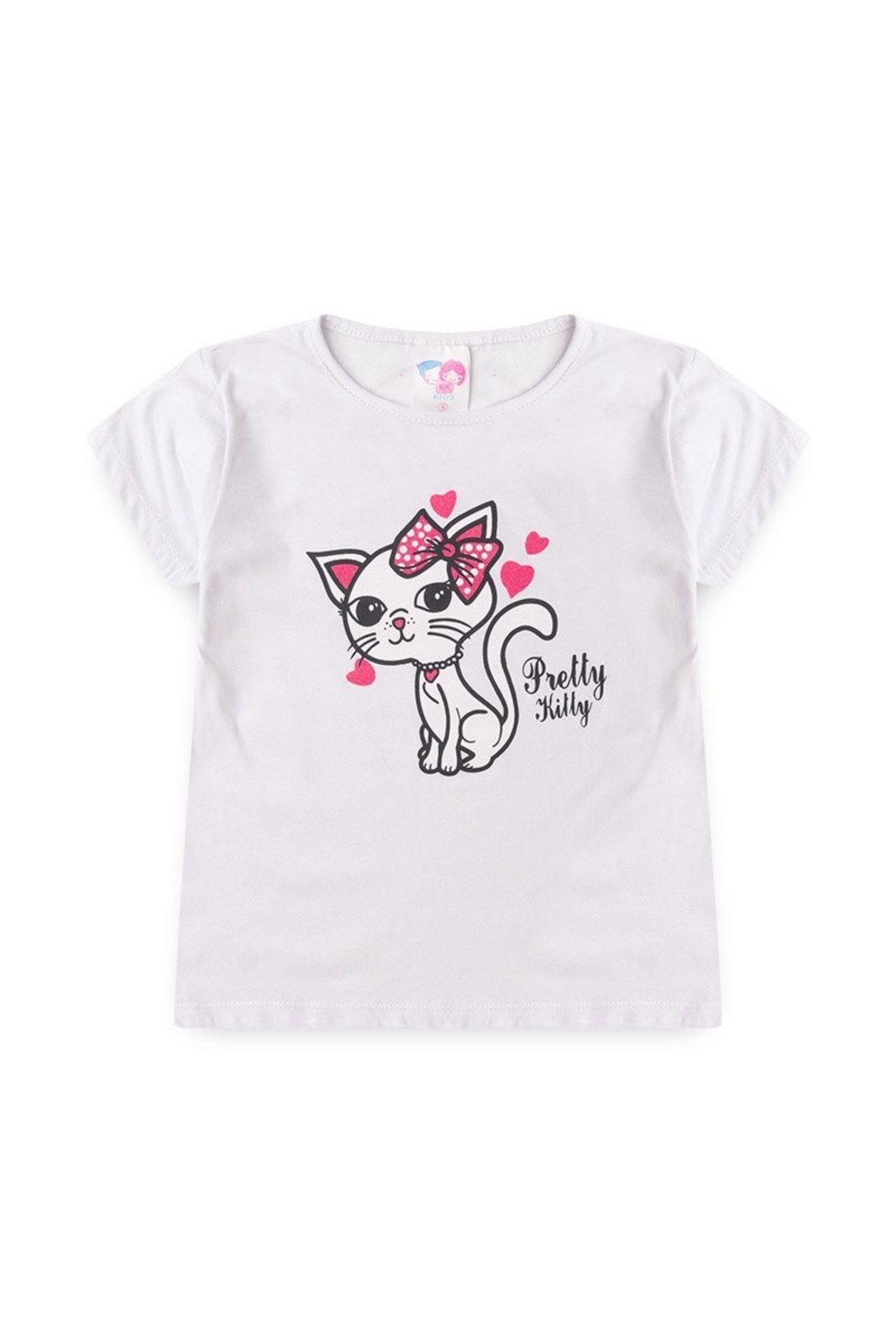 Vista 2 Infantil - Conjunto para Menina Blusa e Shorts Gatinha - KK GKS vermelho GKS vermelho