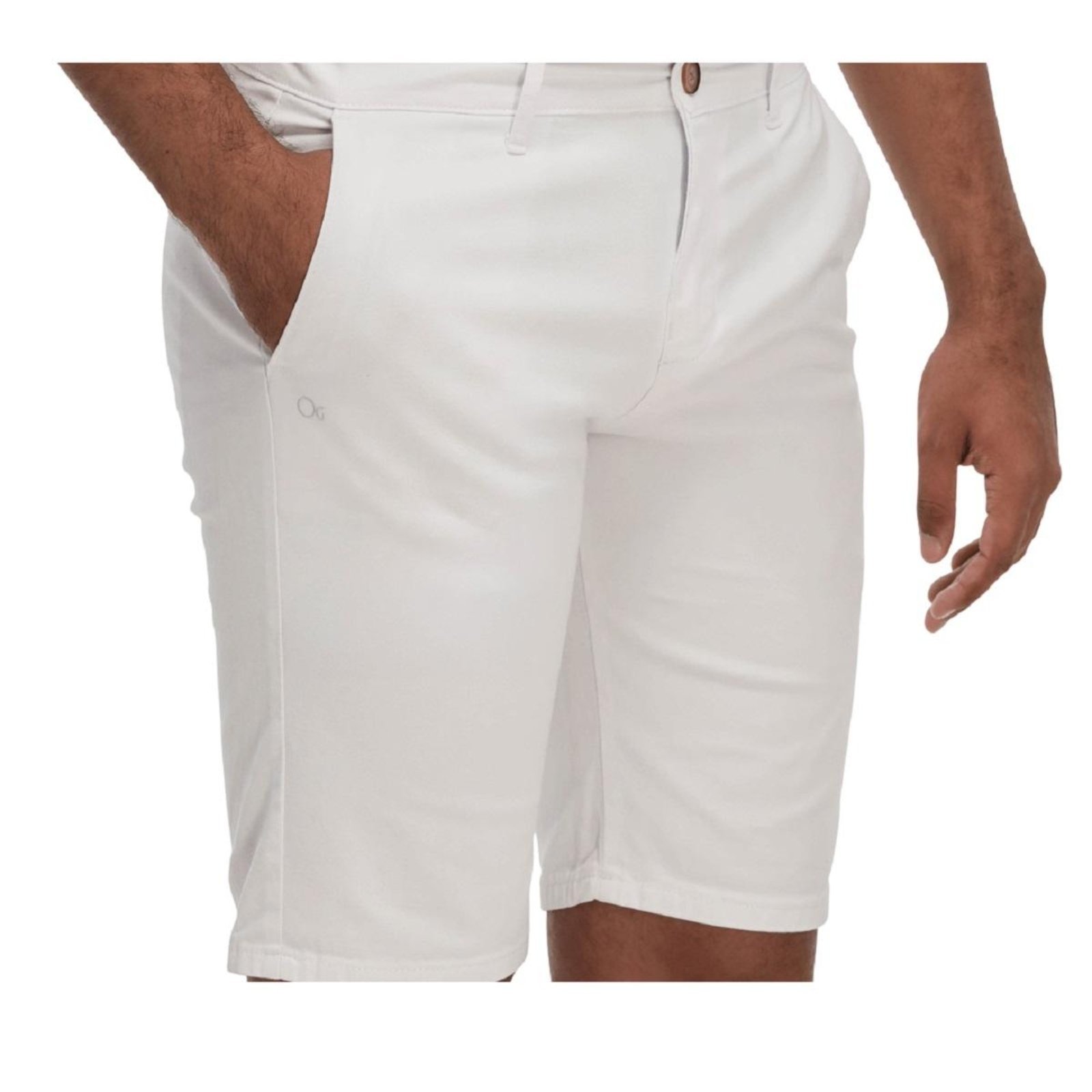 Bermuda Sarja Masculina Ogochi Essencial 003538006 Branca