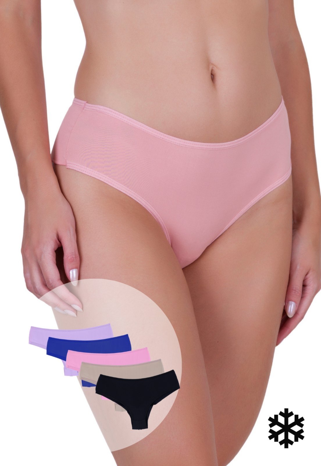 Kit 5 Calcinhas Femininas Microfibra Ternura Fio Duplo Maior Cobertura Concept Lingerie