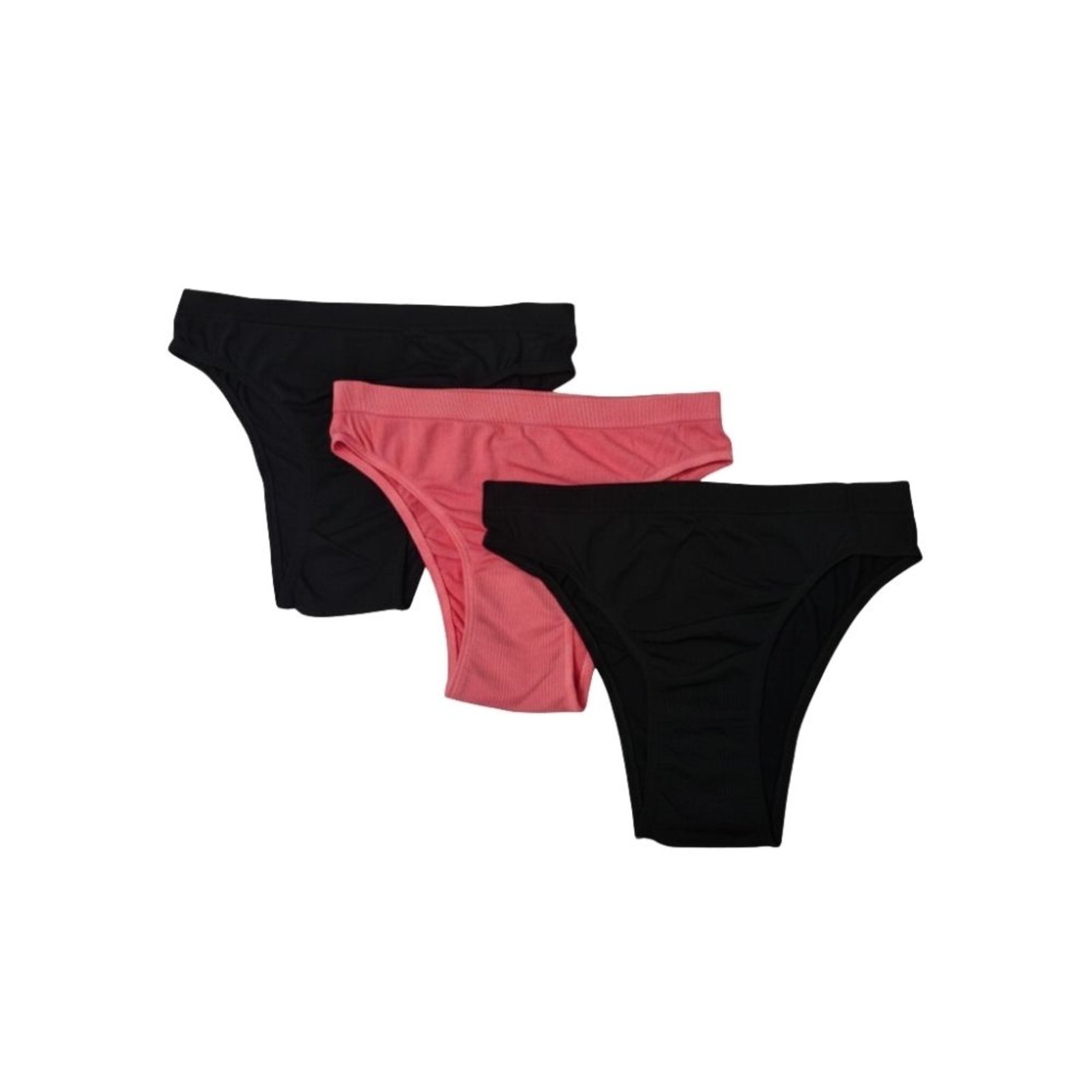 Kit com 3 Calcinhas Biquíni Trifil Preto/rosa Pink/preto