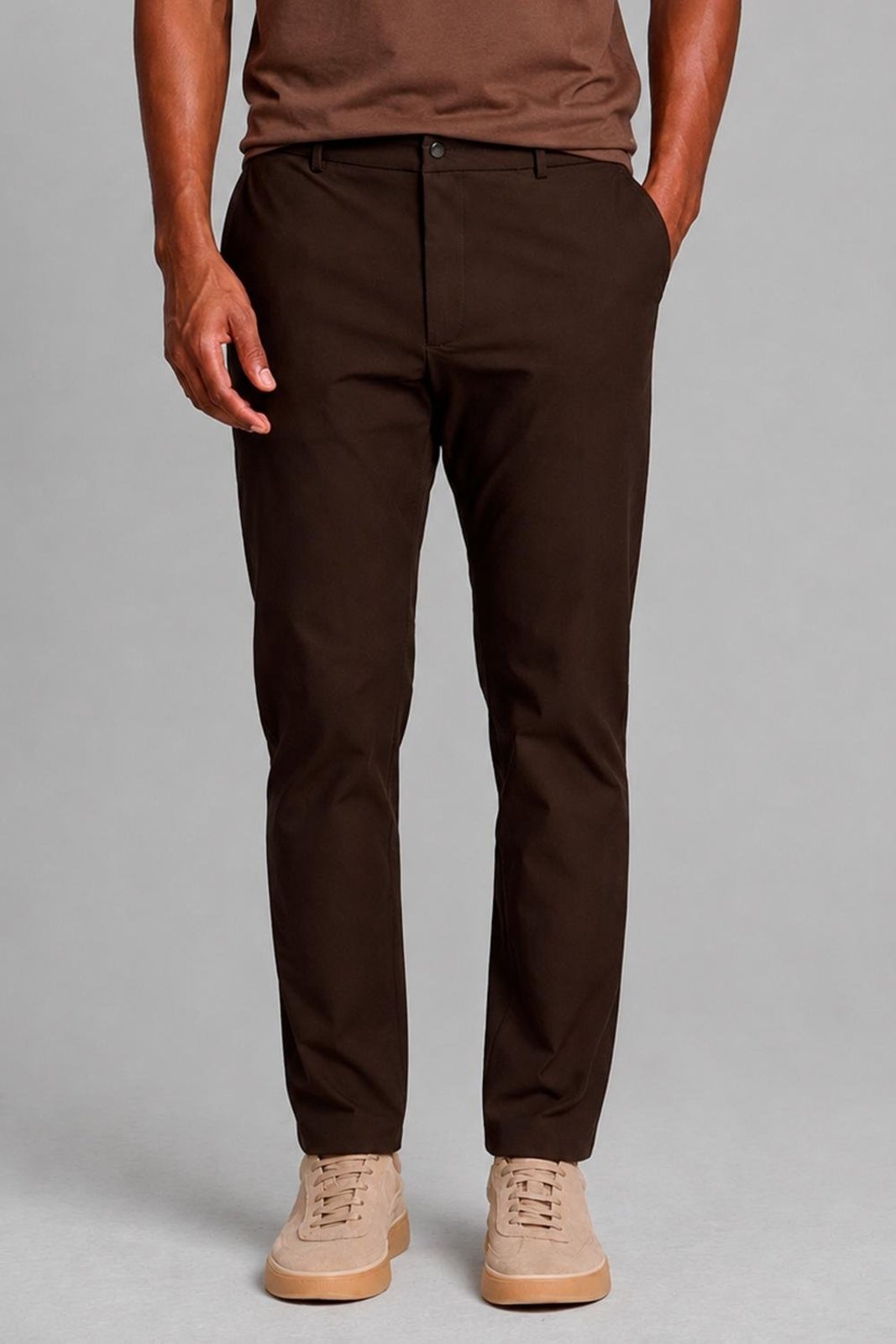 Calça Alfaiataria Hitech Slim Fit, 014902 Marrom