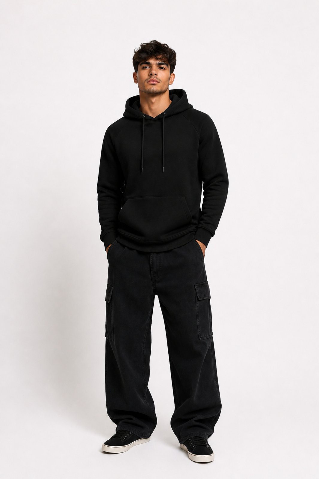 Moletom Masculino D Bell Outlet Fashion Fechado com Bolso Preto