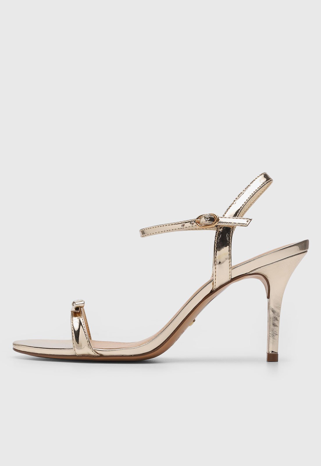Vista 2 Sandália Feminina Arezzo Tiras Metalizada Dourada dourado Arezzo dourado