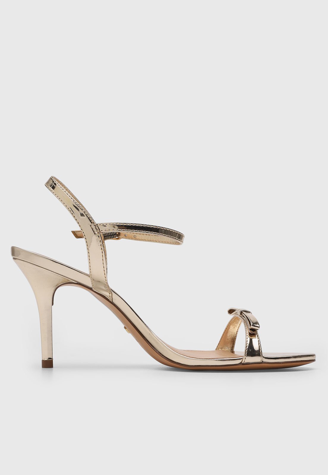 Vista 3 Sandália Feminina Arezzo Tiras Metalizada Dourada dourado Arezzo dourado