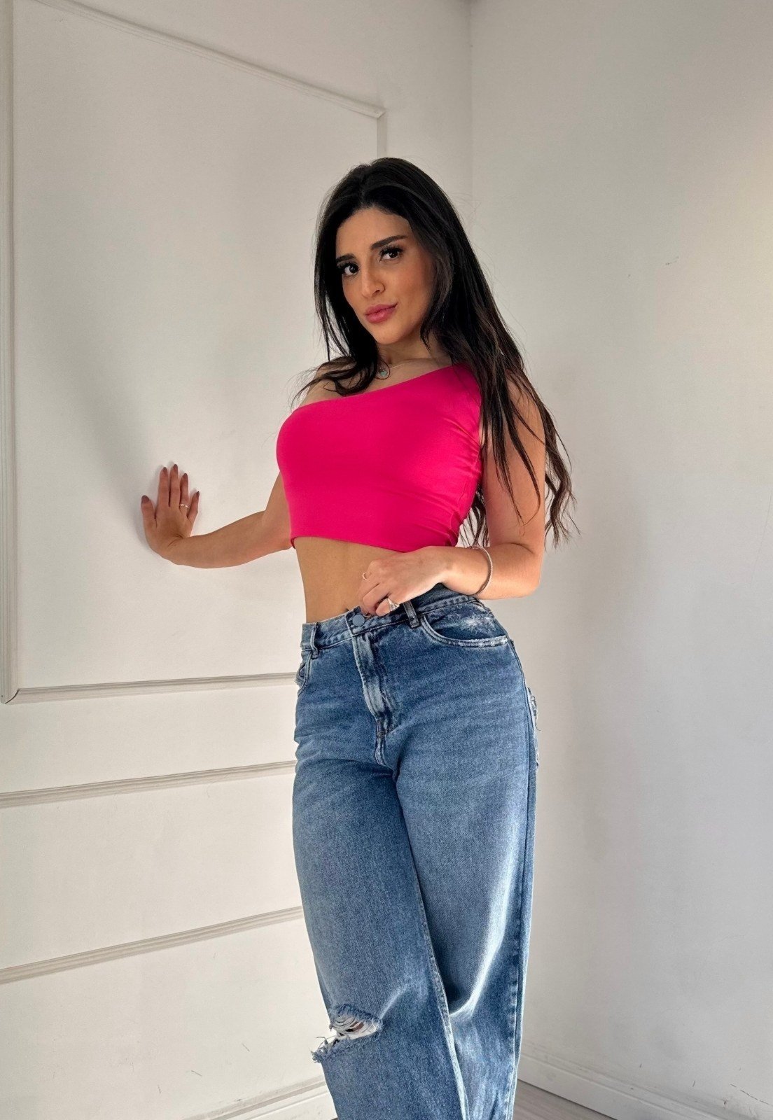 Cropped Suplex um ombro Andressa Pink