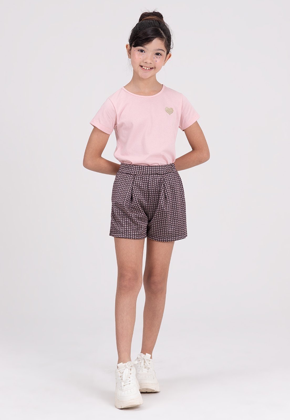 Infantil - Conjunto Shiny Heart Rosa Claro