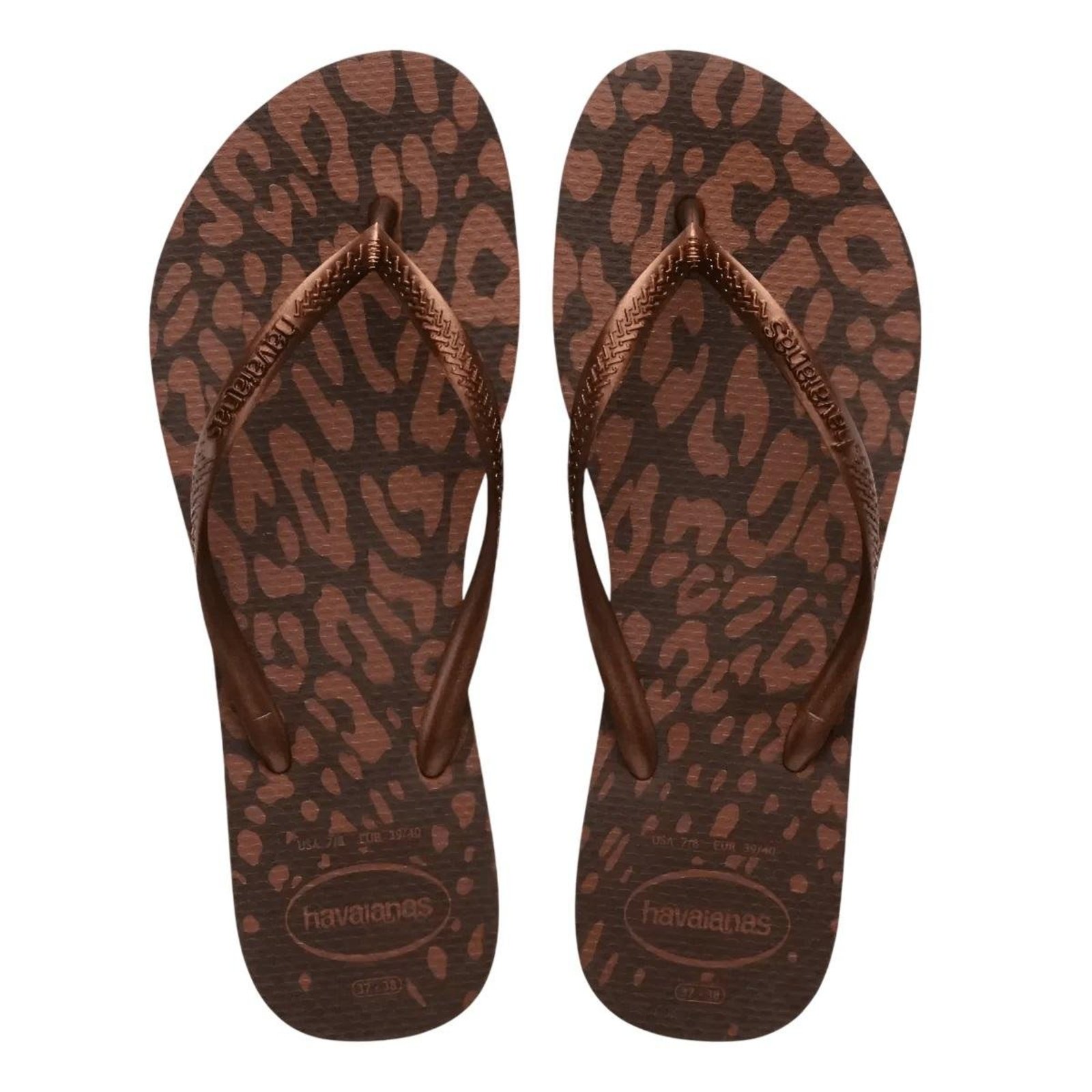 Chinelo Slim Feminino Havaianas Animals Marrom