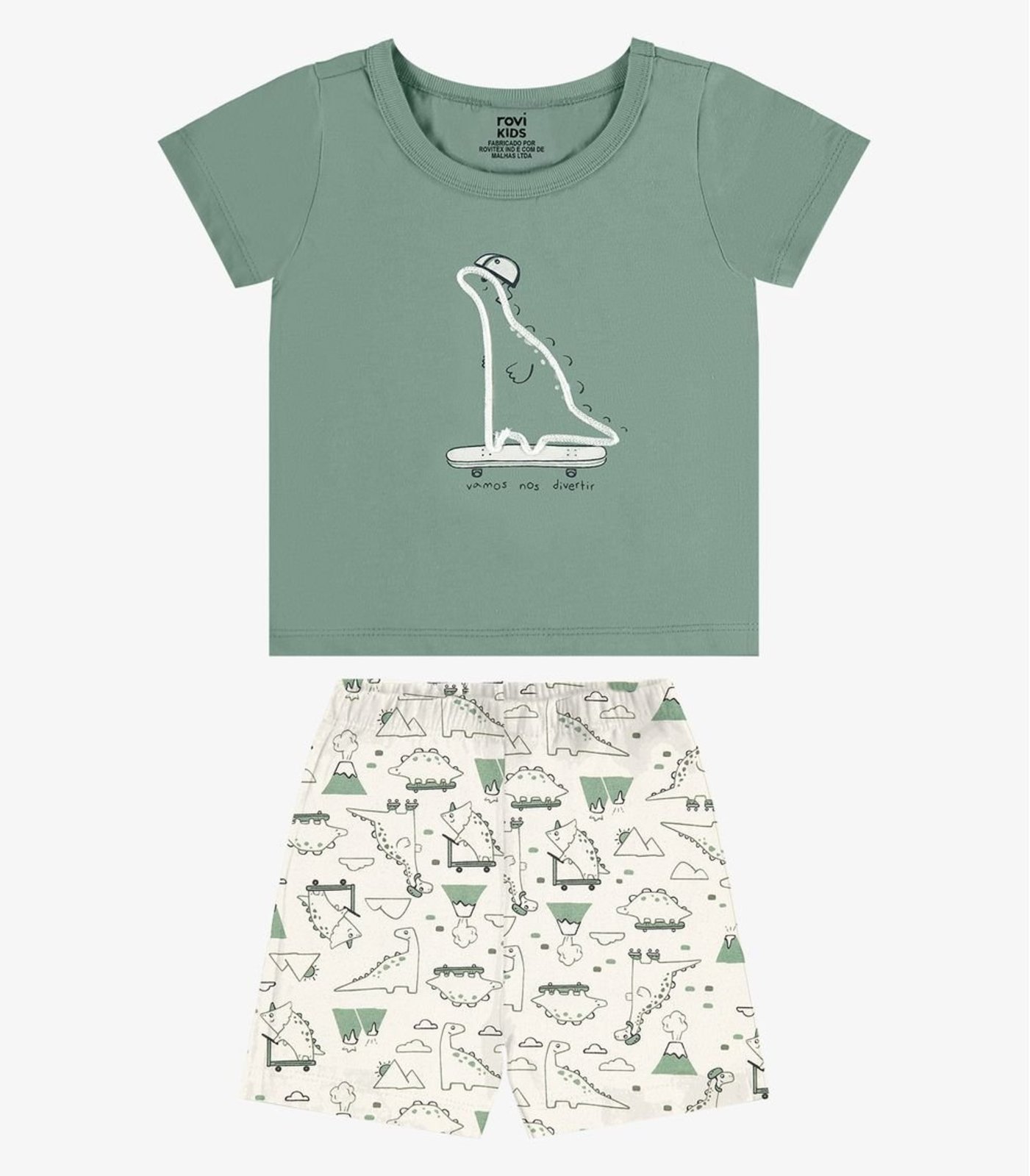 Infantil - Conjunto Camiseta Com Bermuda Rovi Verde