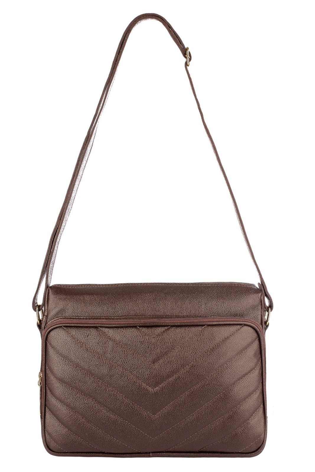 Vista 2 Bolsa de couro liso tiracolo Anita - Café Andrea Vinci vermelho Andrea Vinci vermelho