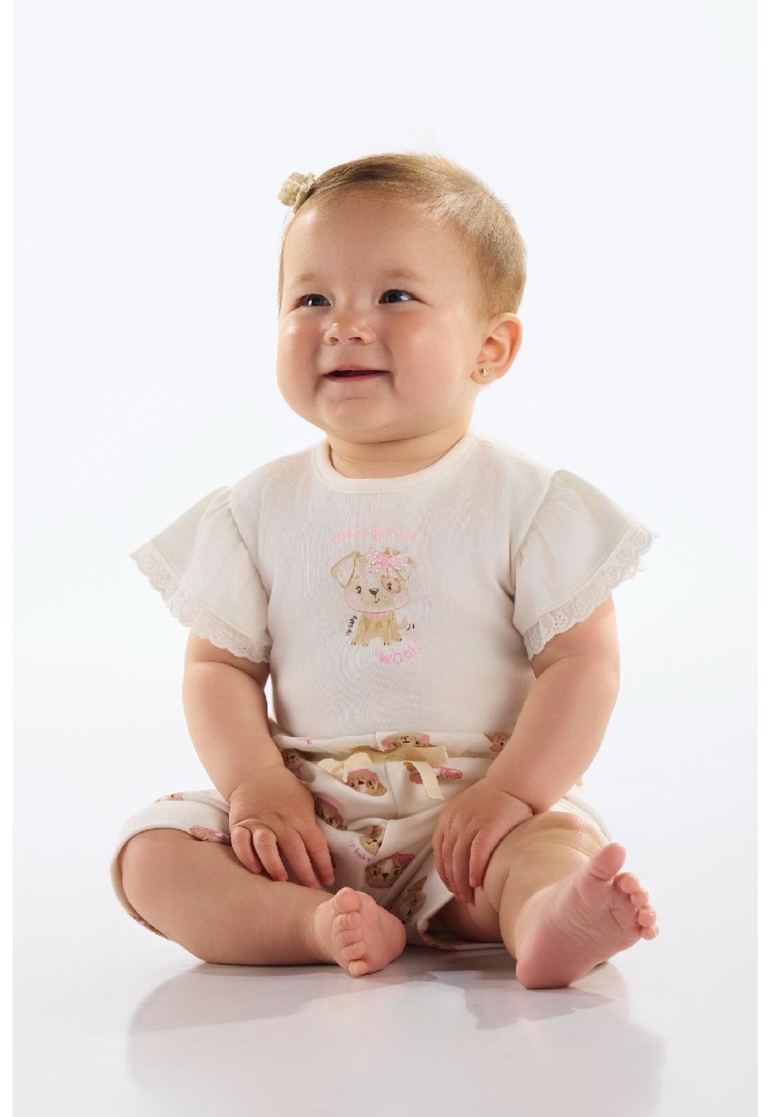 Infantil - Body Cachorrinho para Menina Up Baby Bege
