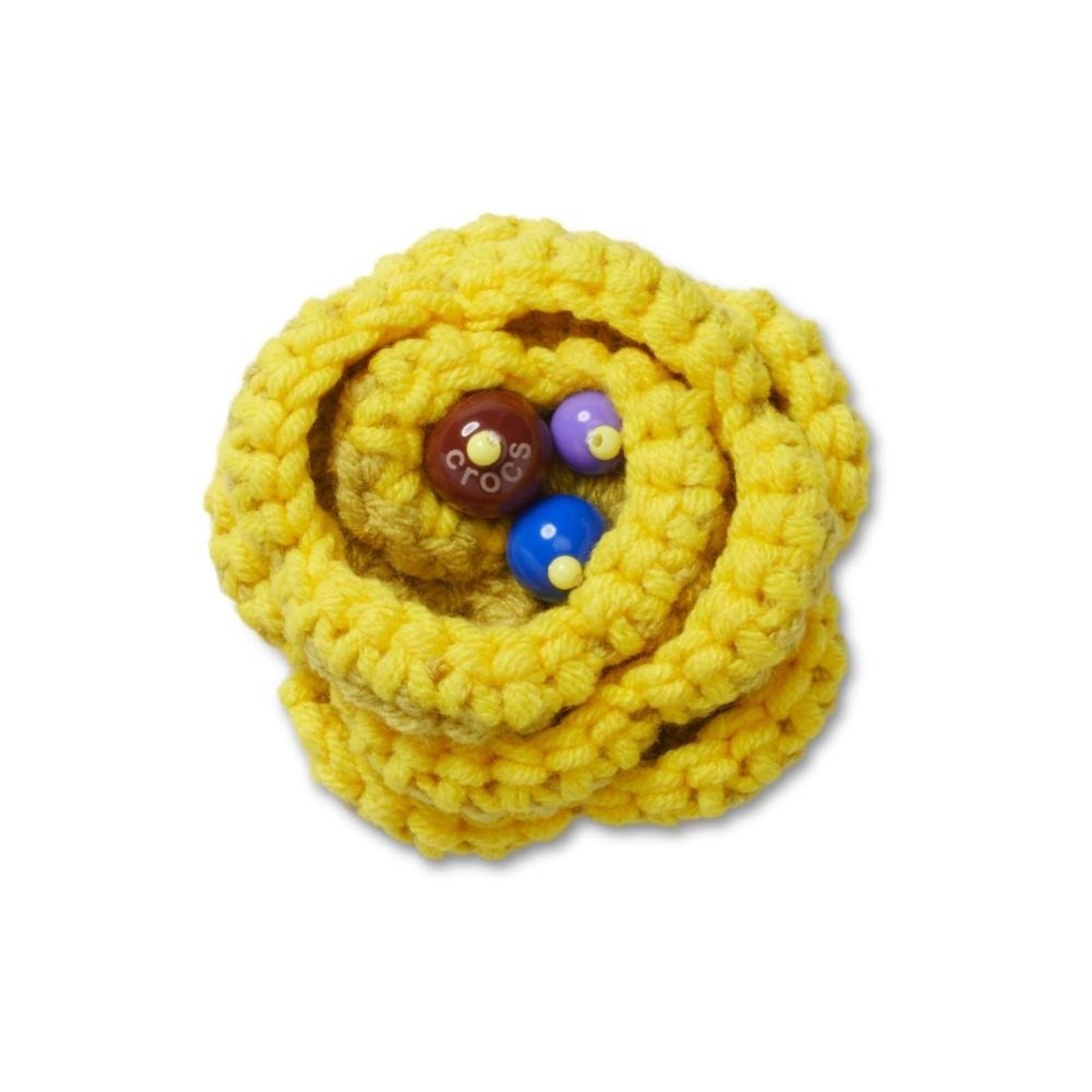 Infantil - Jibbitz™ Flor de Crochê Amarela Único Branco