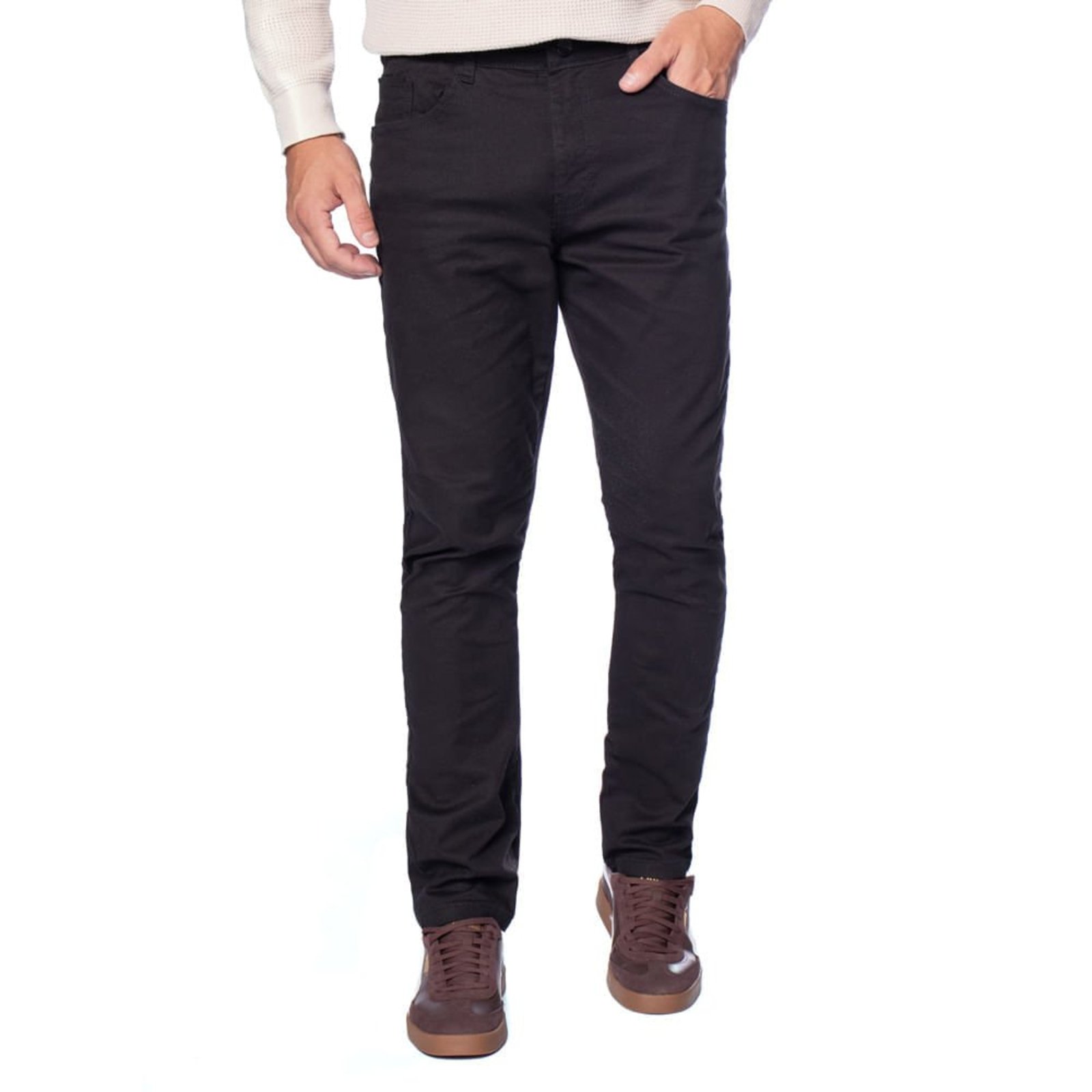 Calça Jeans Masculina Gangster Slim Preto