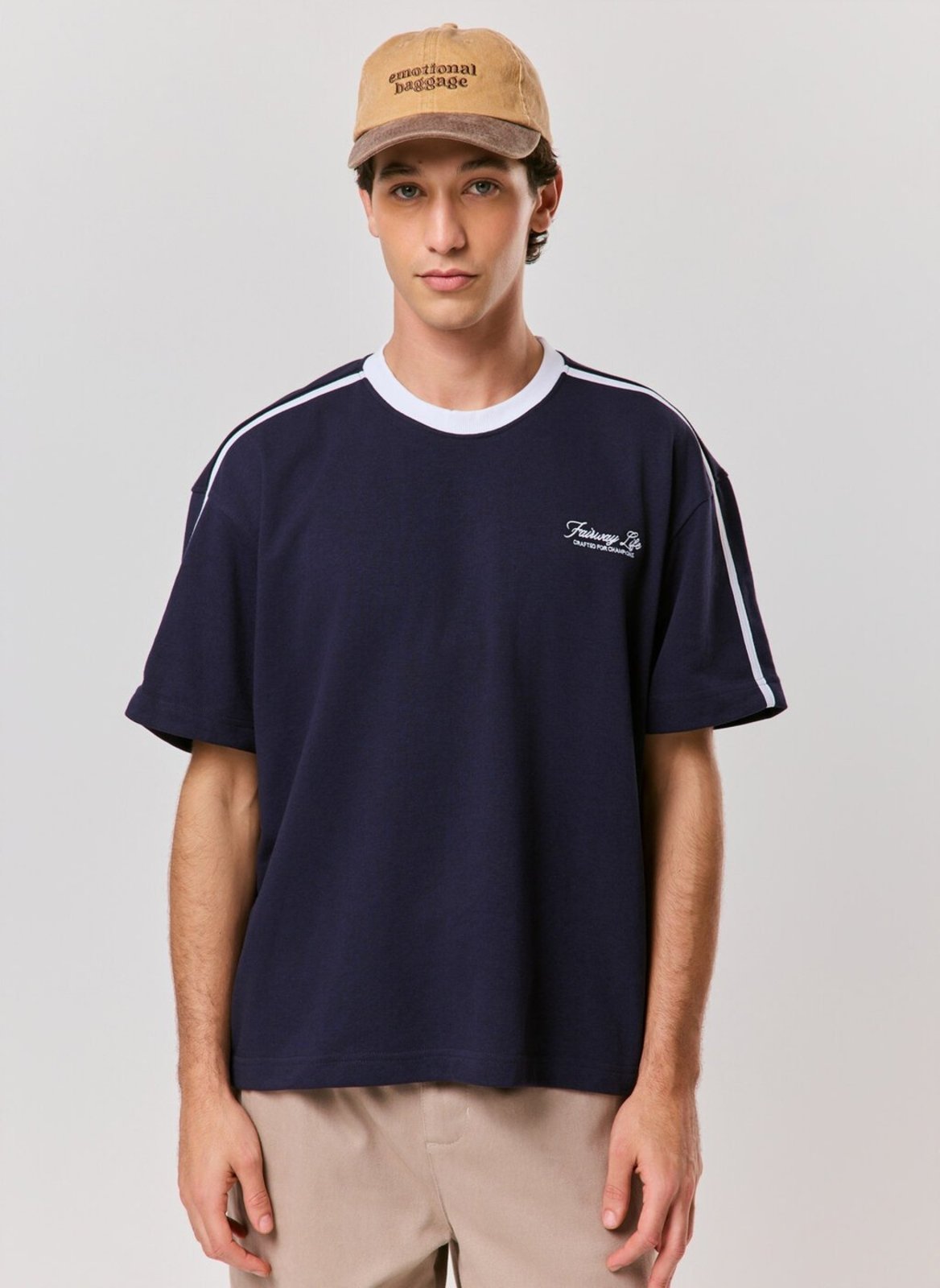 Camiseta Box Listra No Ombro