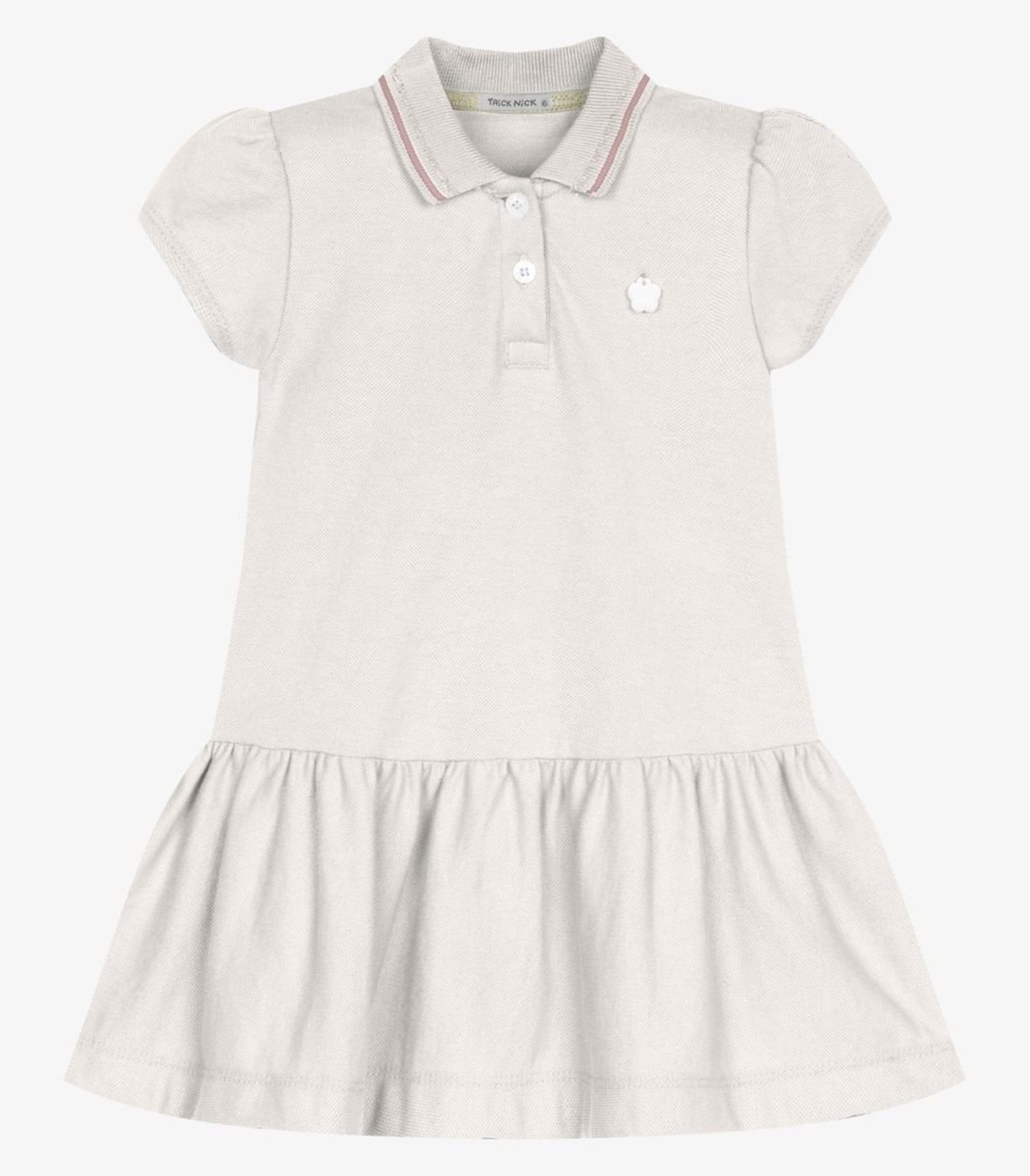 Infantil - Vestido Menina Polo Piquet Trick Nick Bege
