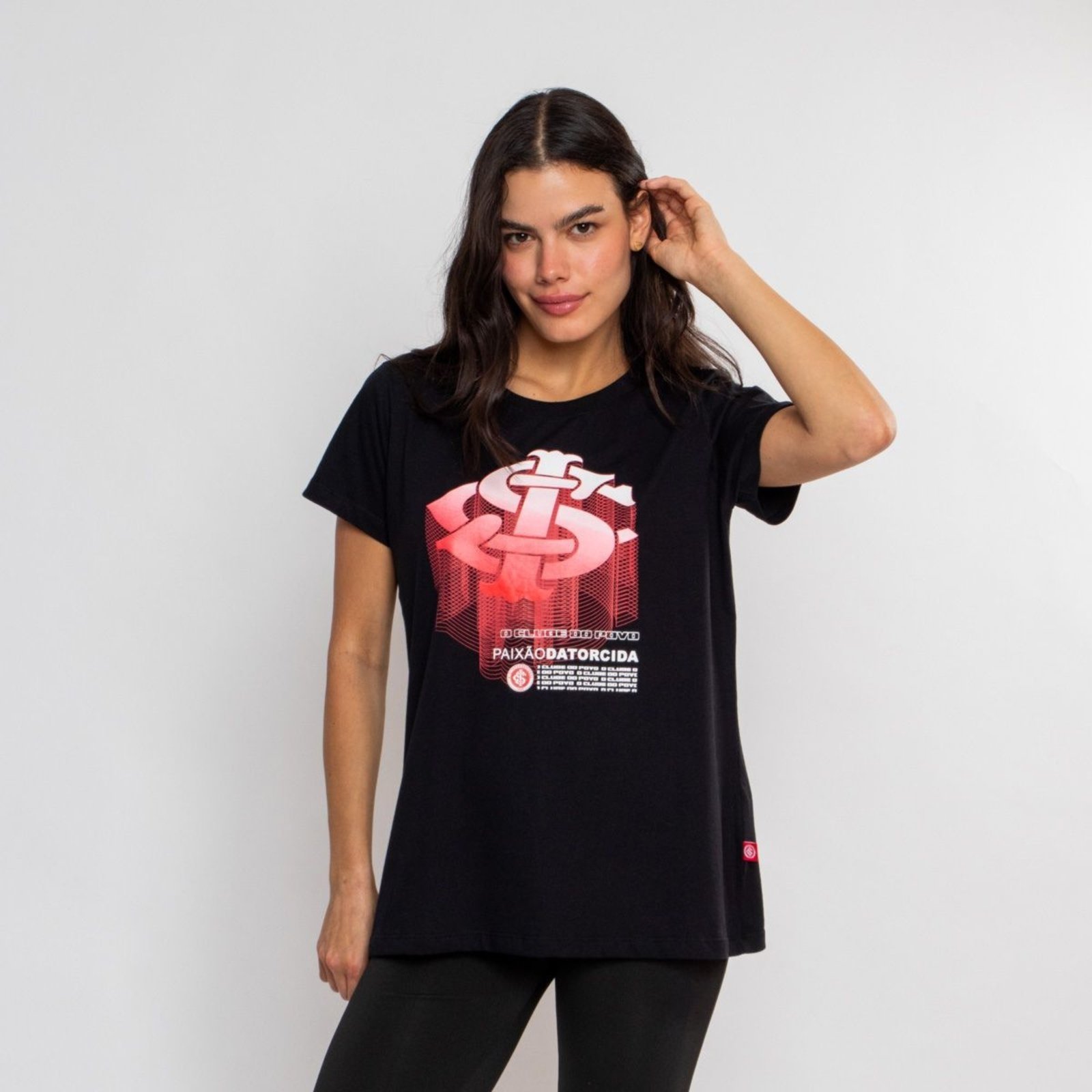 Camiseta Baby Look Internacional Oficial Surf Center Preto