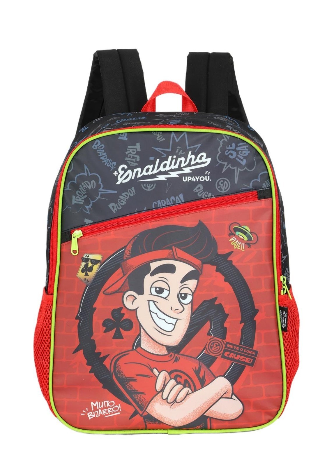Vista 2 Infantil - Mochila Média Enaldinho Vai com Tudo Up4you Luxcel vermelho Luxcel vermelho