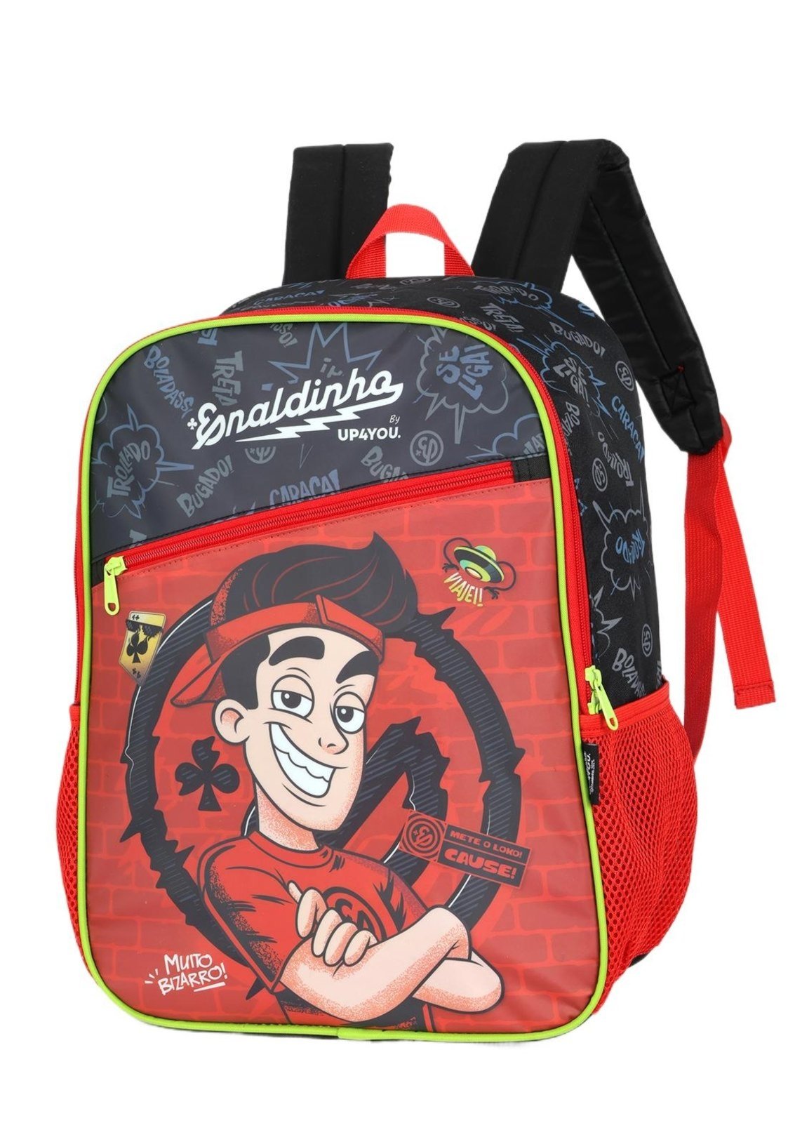 Vista 3 Infantil - Mochila Média Enaldinho Vai com Tudo Up4you Luxcel vermelho Luxcel vermelho