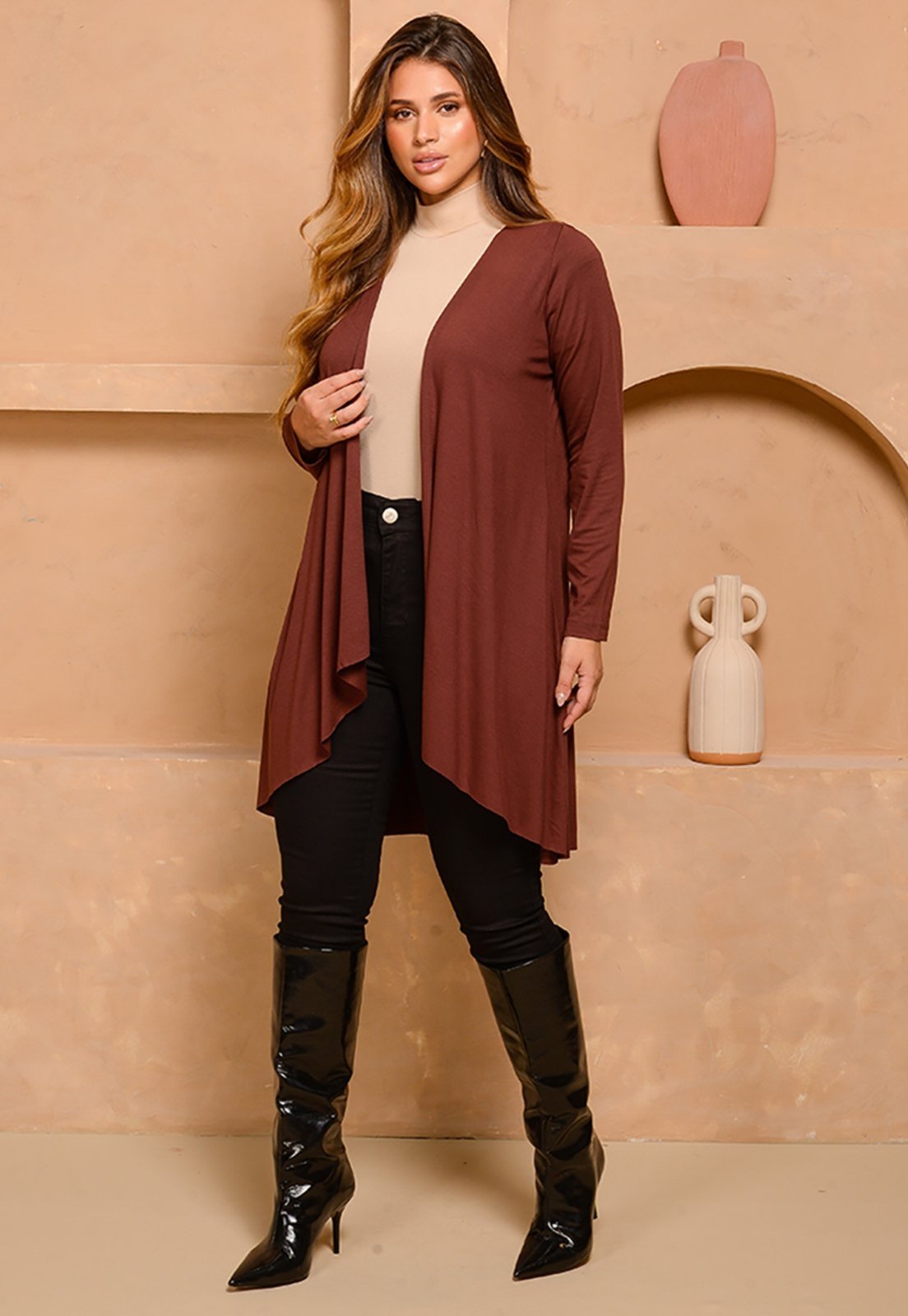 Vista 3 Cardigan Manga Longa BBonnie Isadora vinho BBonnie vinho
