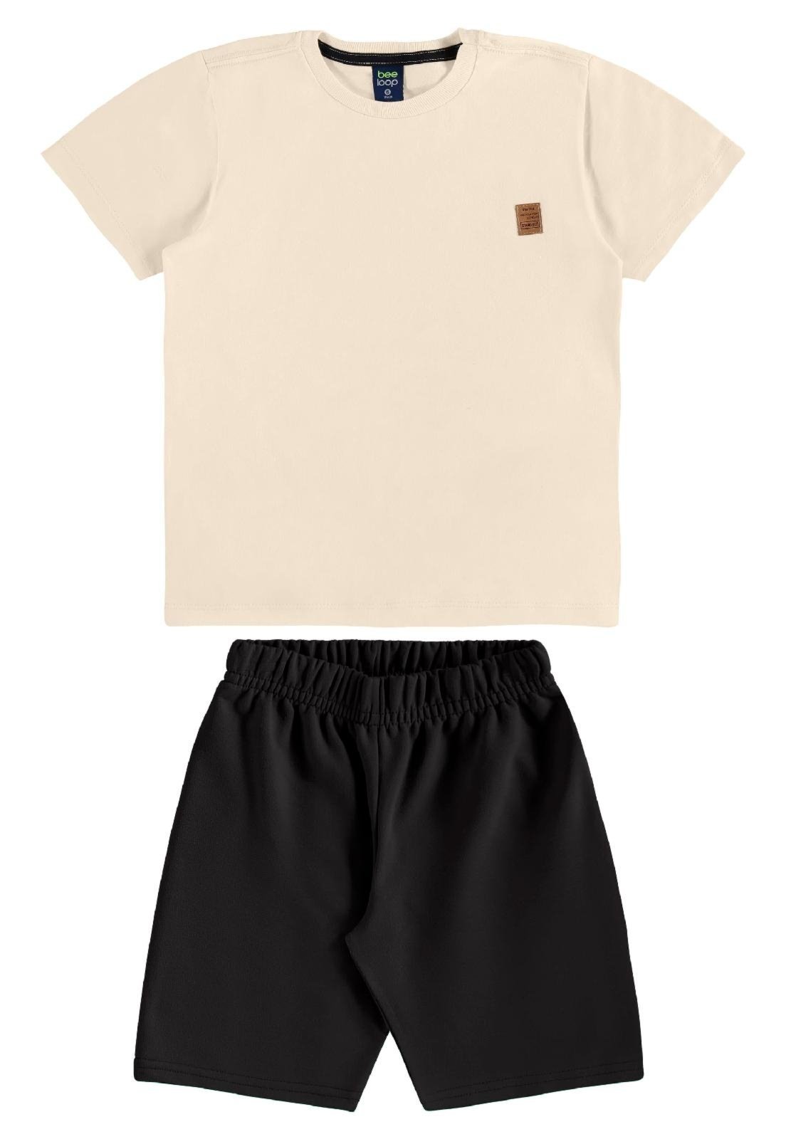 Infantil - Conjunto Camiseta e Bermuda Bee Loop Bege