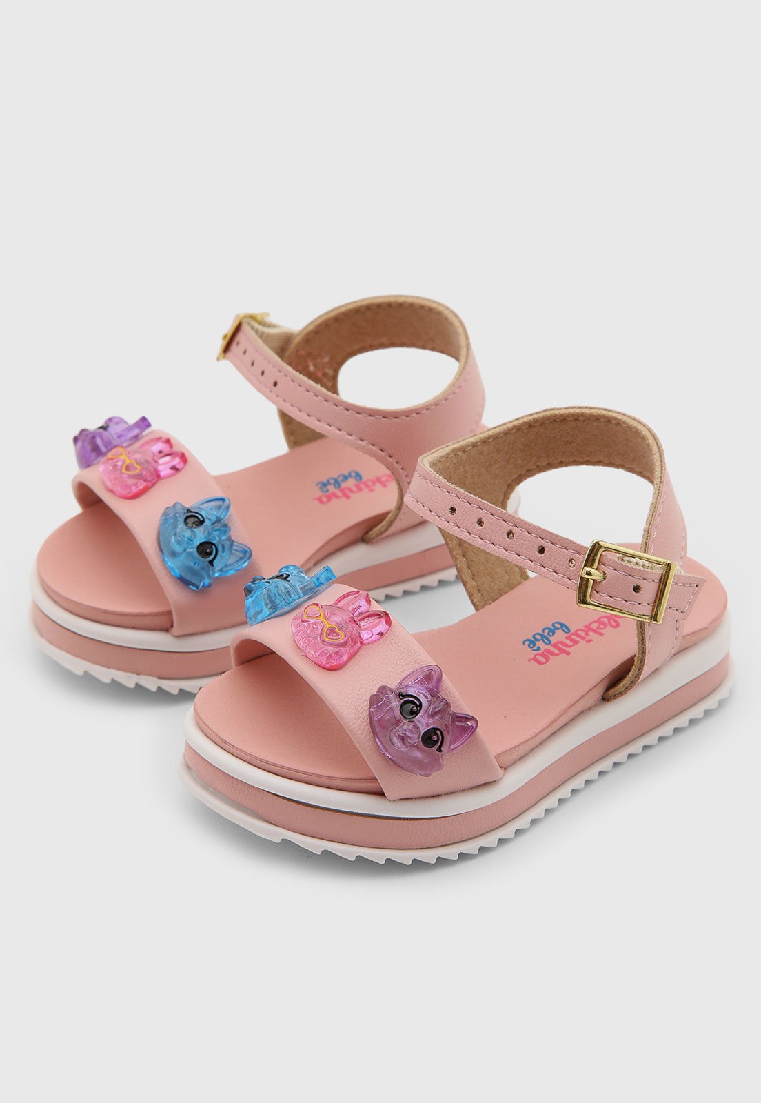 Infantil - Sandália Molekinha Detalhe Gatinho Rosa