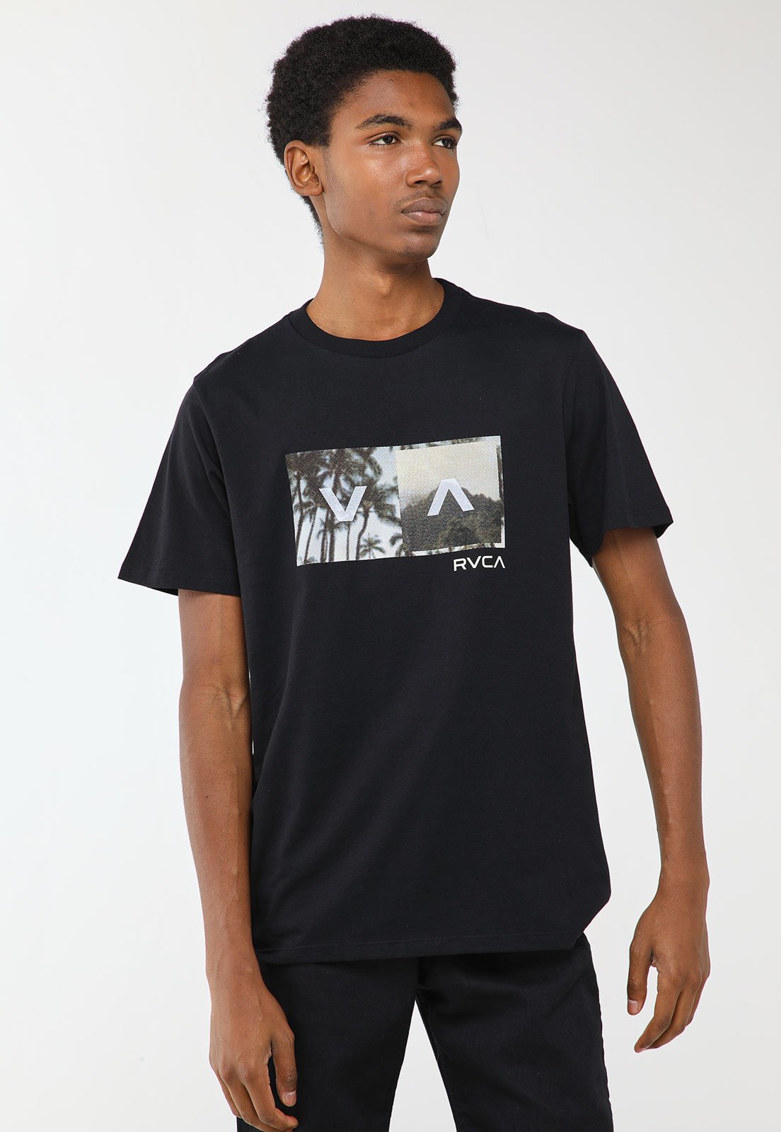 Vista 2 Camiseta Masculina RVCA Balance Box Preta preto RVCA preto