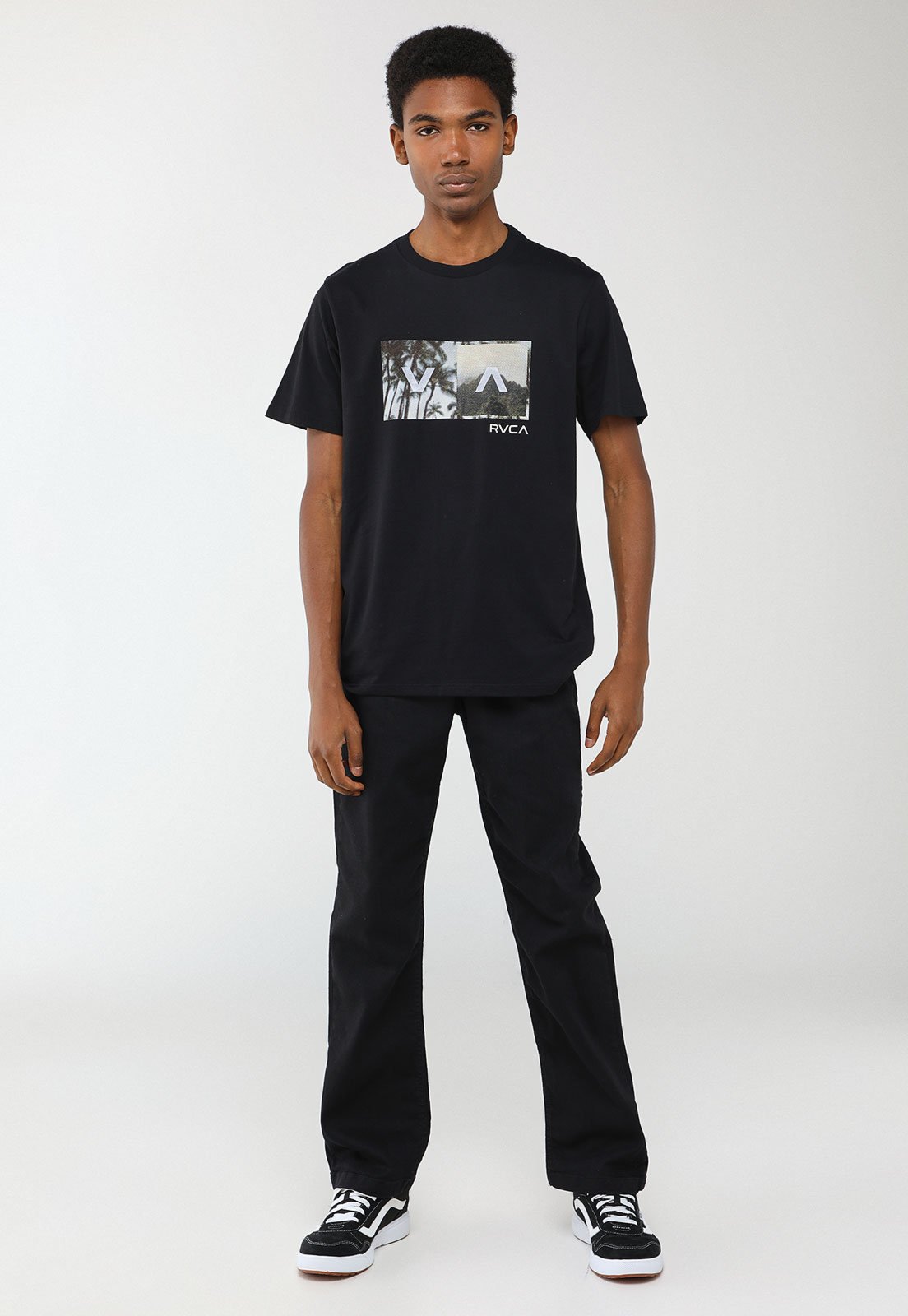 Vista 3 Camiseta Masculina RVCA Balance Box Preta preto RVCA preto
