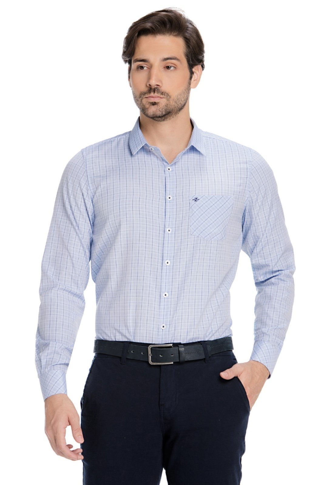 Camisa Social Masculina Slim Xadrez Manga Longa – Zuggy-zi