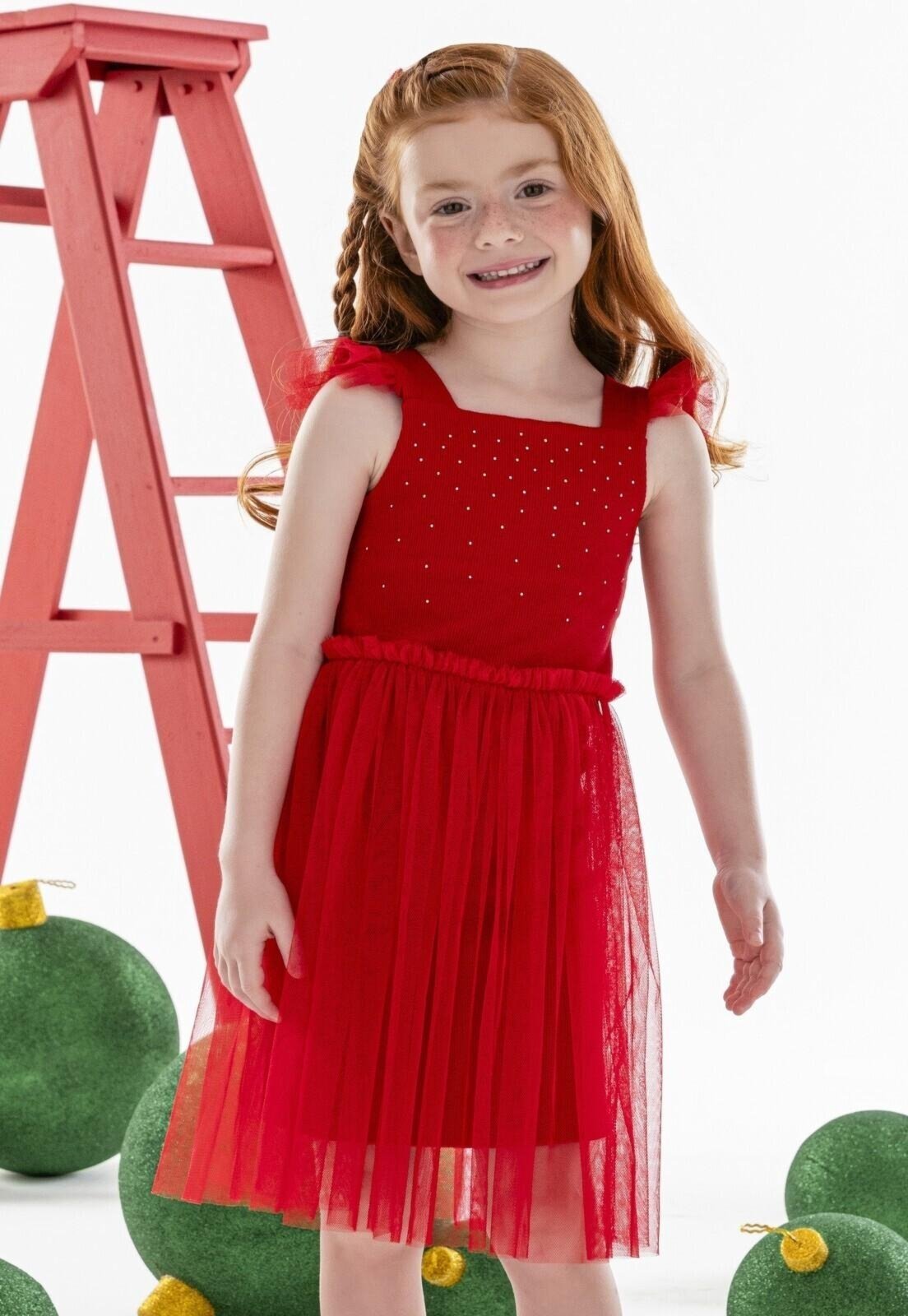 Vista 2 Infantil - Vestido Festa Mon Sucré 1 vermelho Mon Sucré vermelho