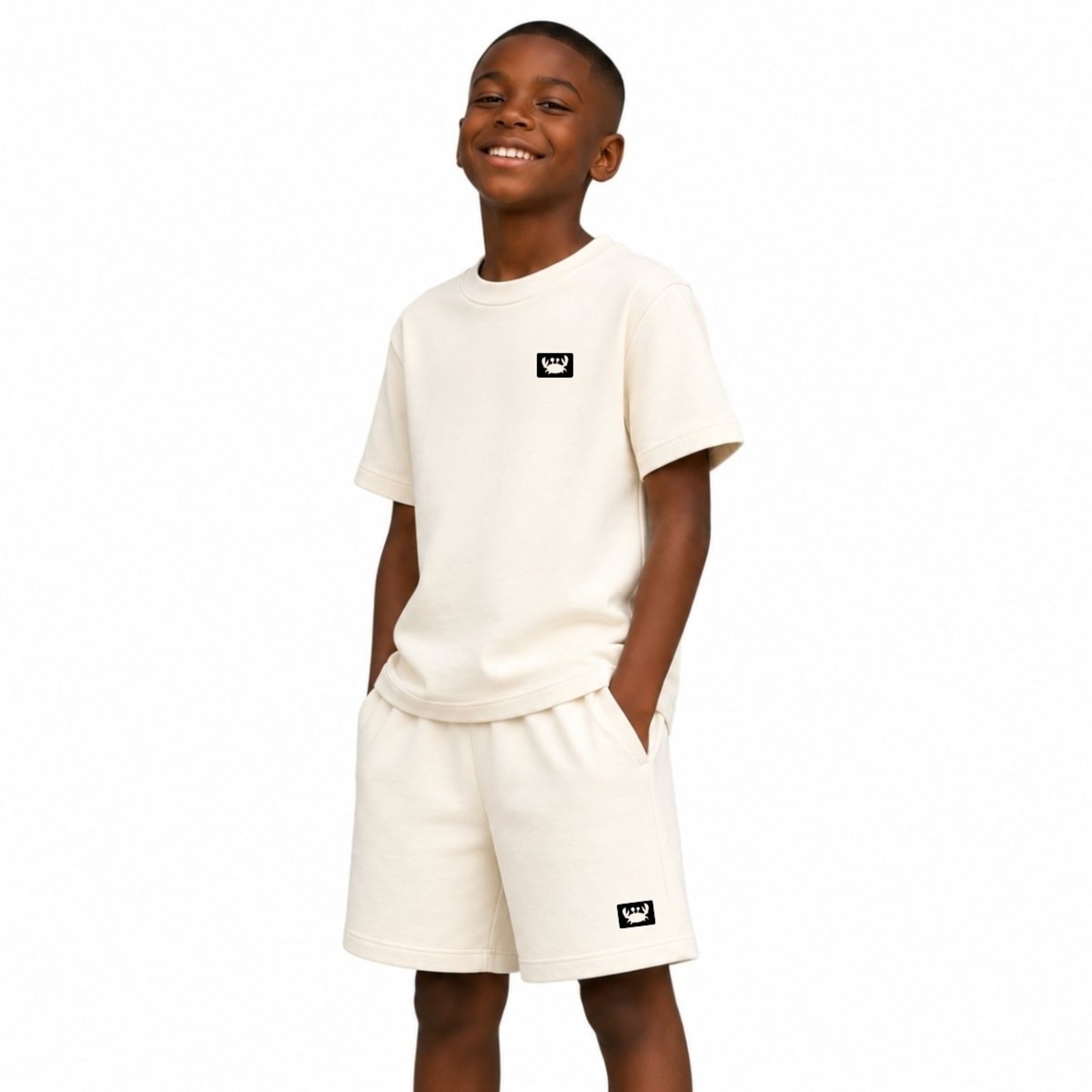 Infantil - Conjunto Camiseta Manga Curta e Bermuda Suedine Estamado Siri Conforto Diário