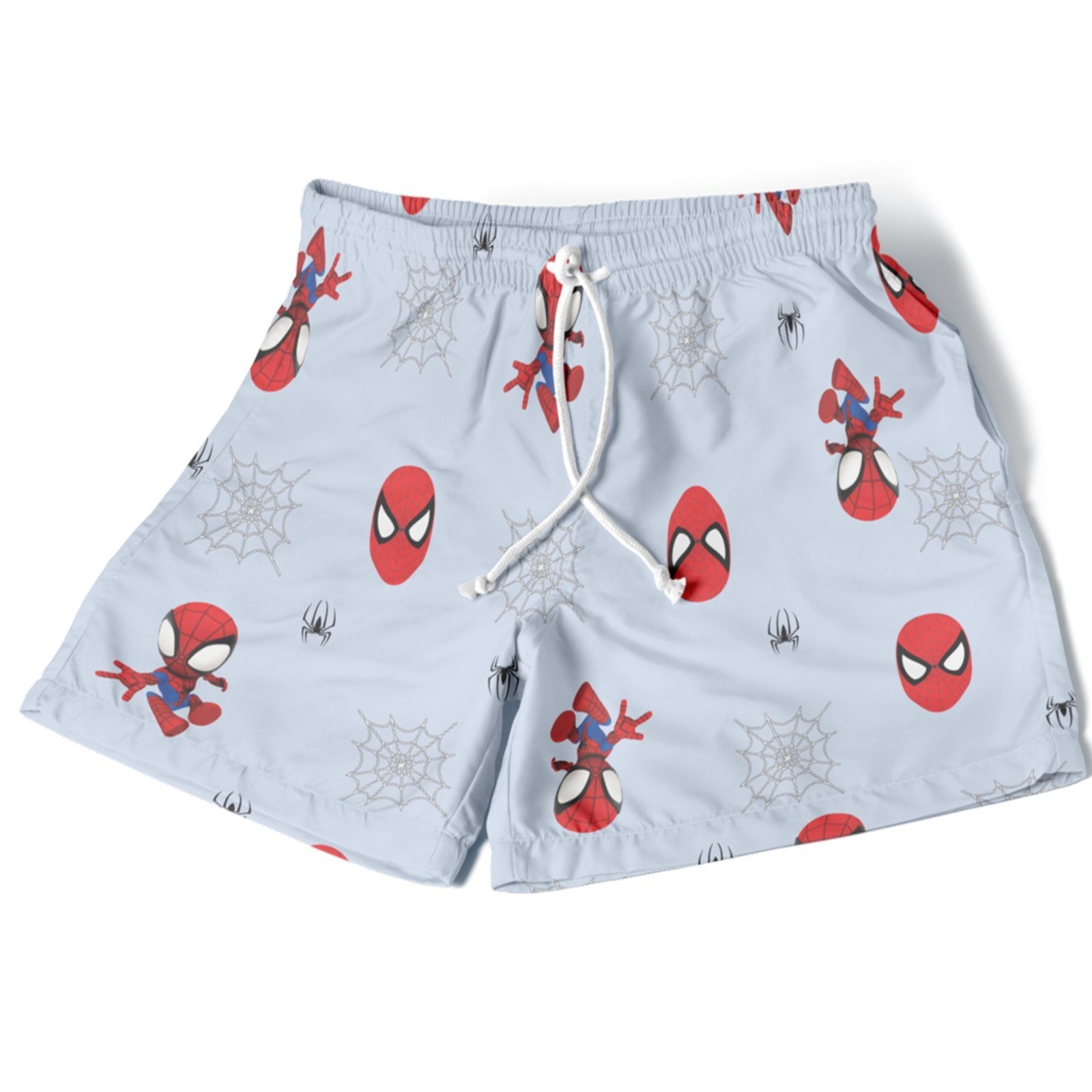 Infantil – Short Menino Conforto Estampado Verão Moda Personagens Cabeça Aranha