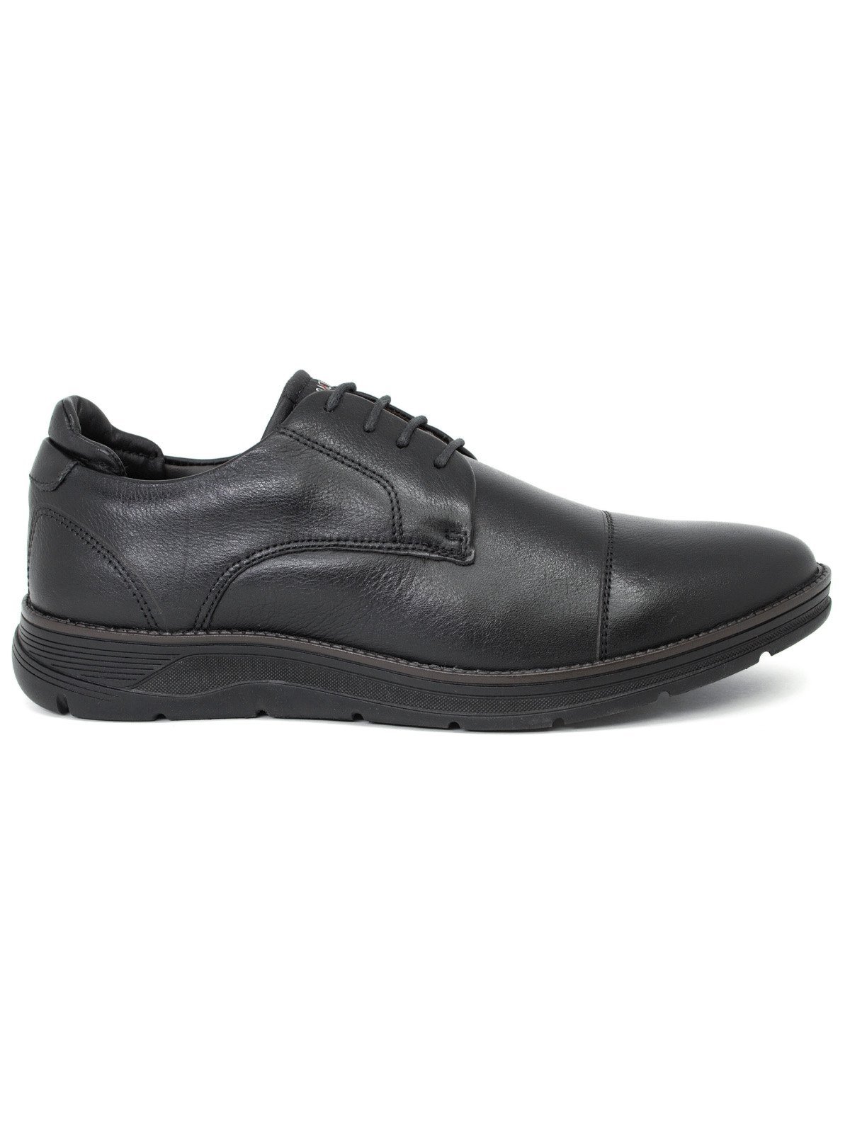 Sapato Social Masculino Ferracini 24h Fluence Couro Legítimo Confortável Preto All Black