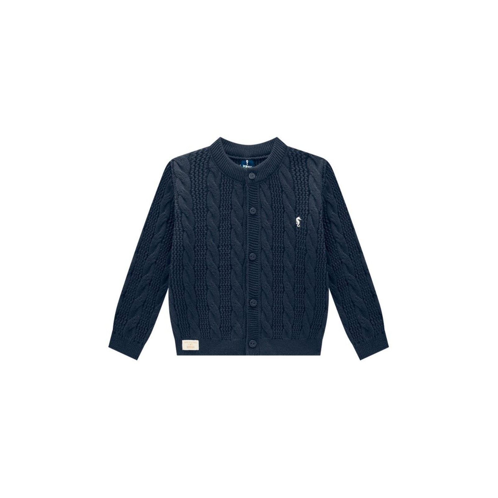 Infantil - Cardigan Masculino em Tricô Premium com Botões