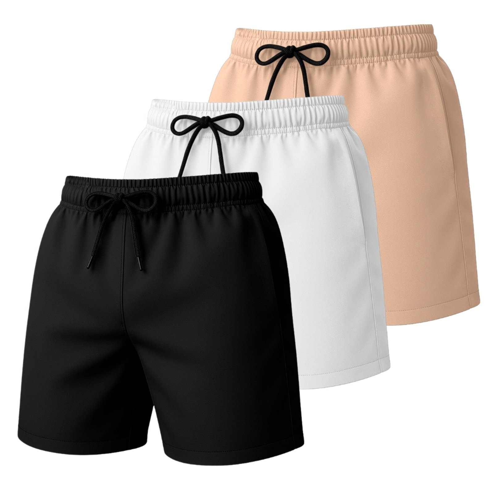 Kit 3 Short Tactel Elastano Moda Praia Masculino Bermuda Lisa