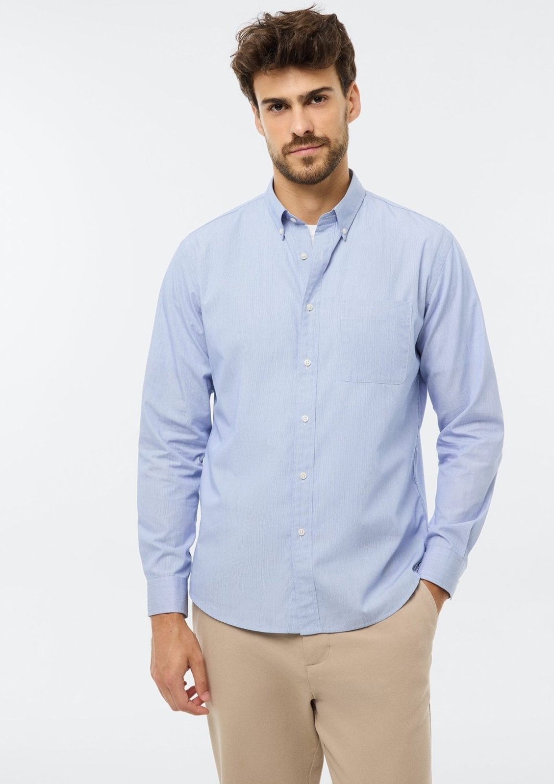Camisa Masculina Oxford Manga Longa Hering