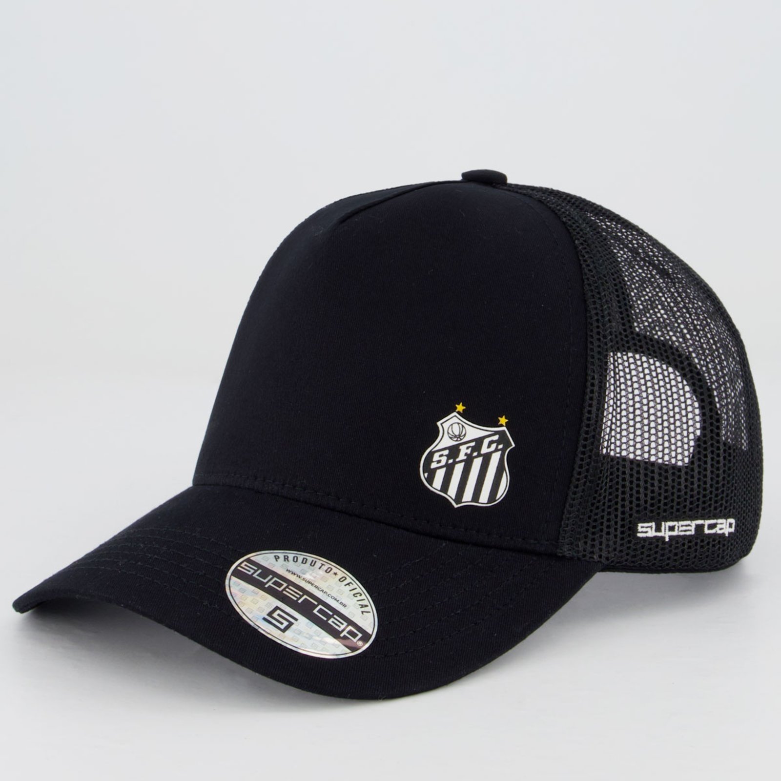 Boné Santos Trucker Preto e Branco