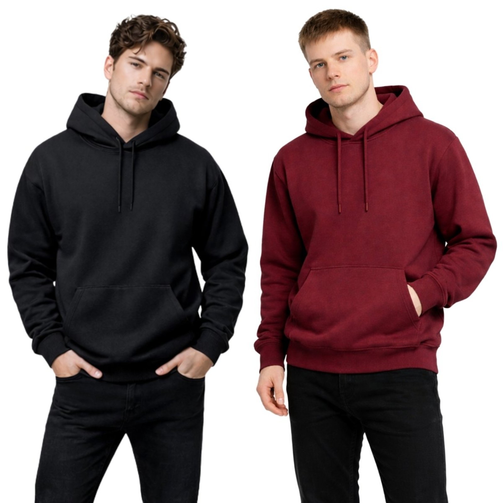 Kit 2 Blusa de Moletom Canguru com Capuz Confortável para Estilo Casual
