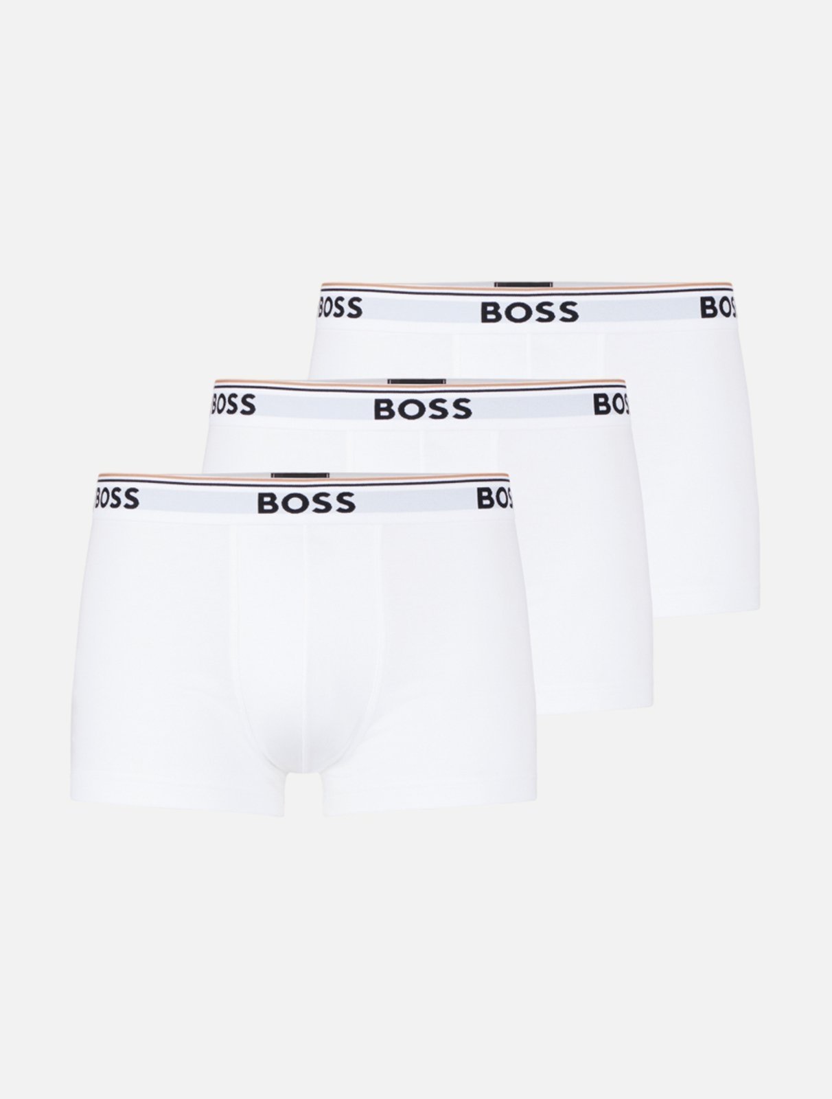 Kit Cueca Hugo Boss Masculina Trunk 3P Boxer Power Branca