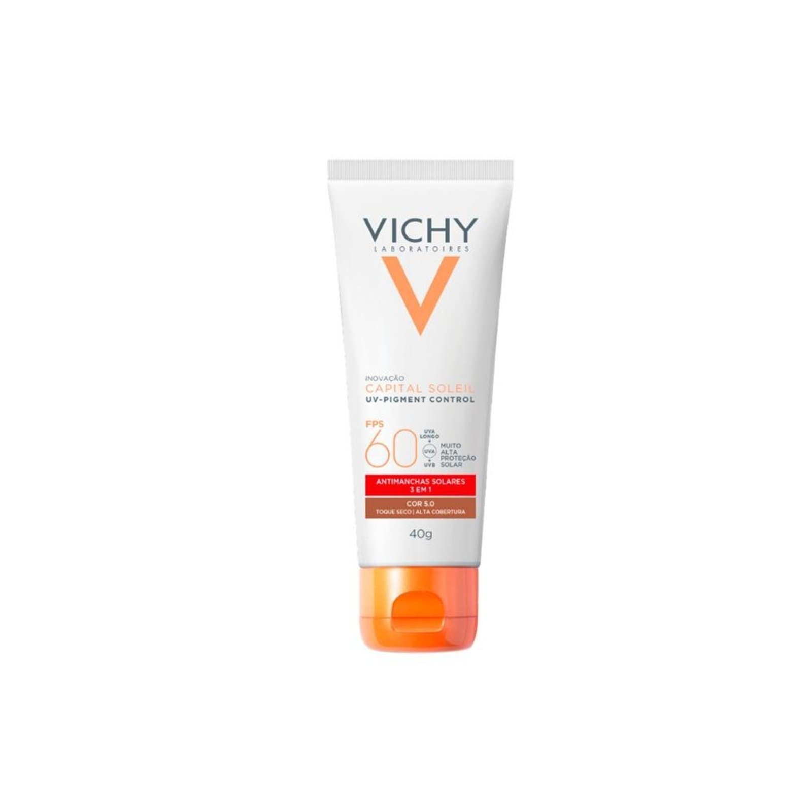 Vichy Capital Soleil Uv-Pigment Control Fps 60 5.0 Protetor Solar Facial Antimanchas 40g