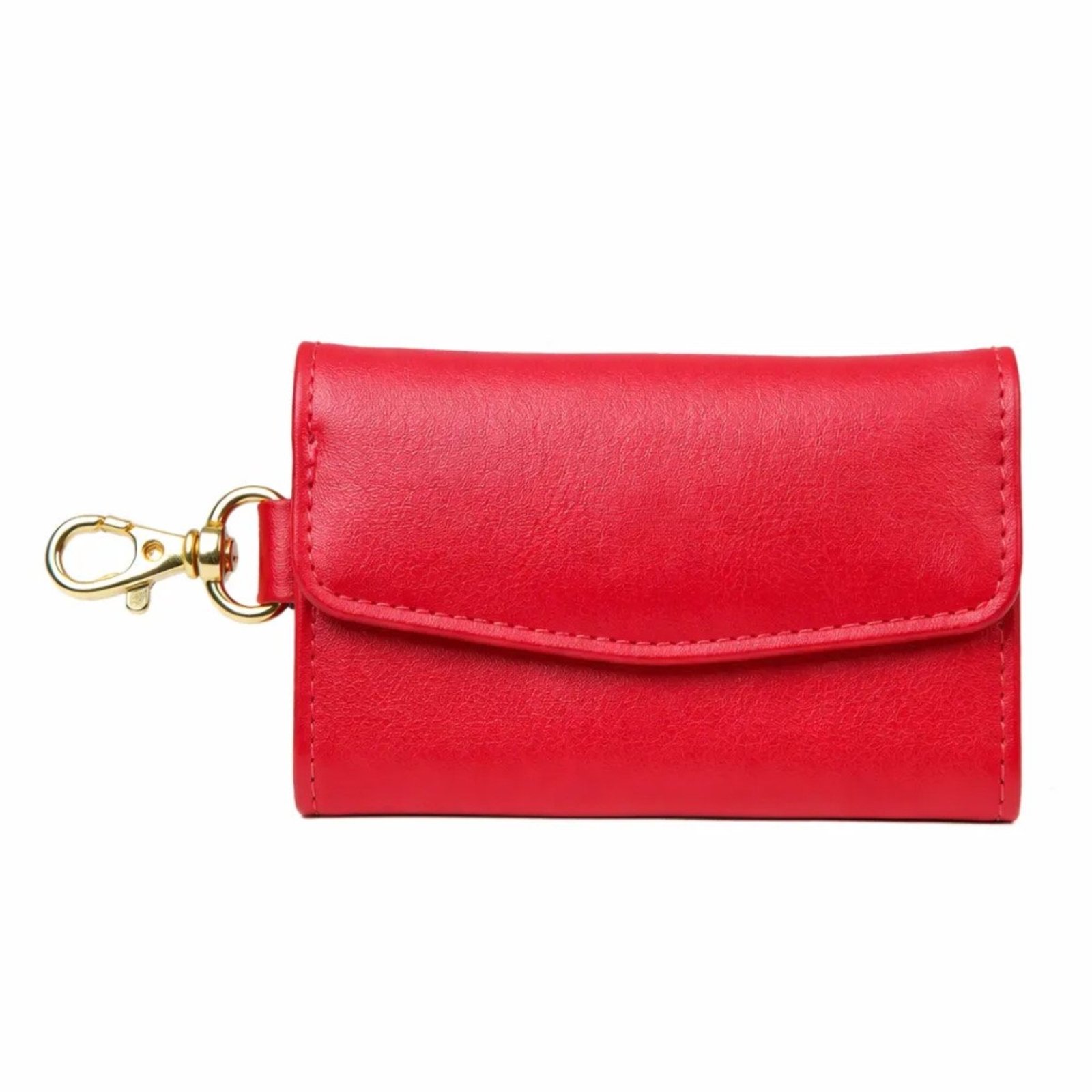 Chaveiro Charm Bag Porta Moedas Notas e Cartões em Couro Artlux 517 Vermelho