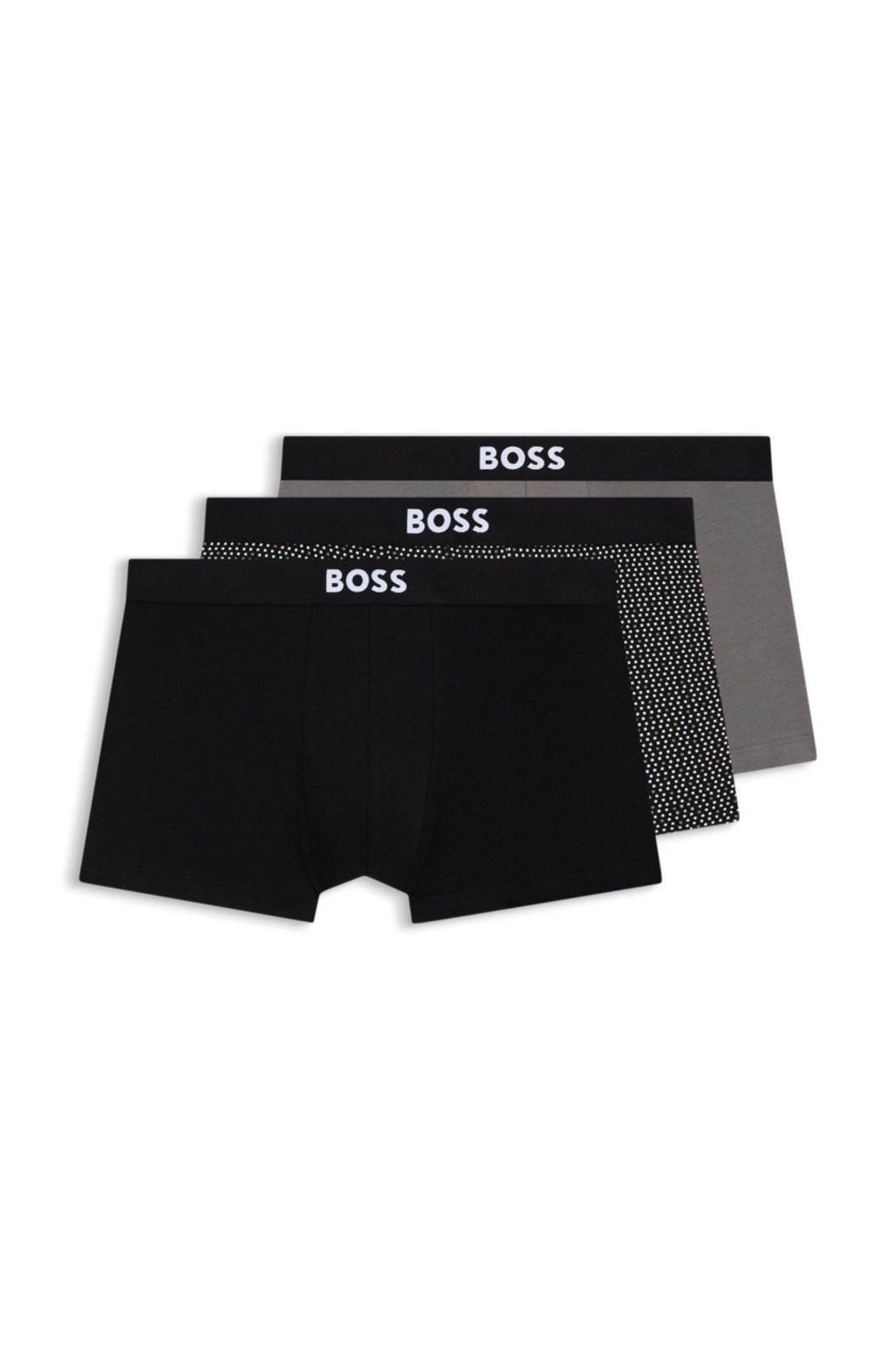 Pack De Três Cuecas Em Algodão Elástico