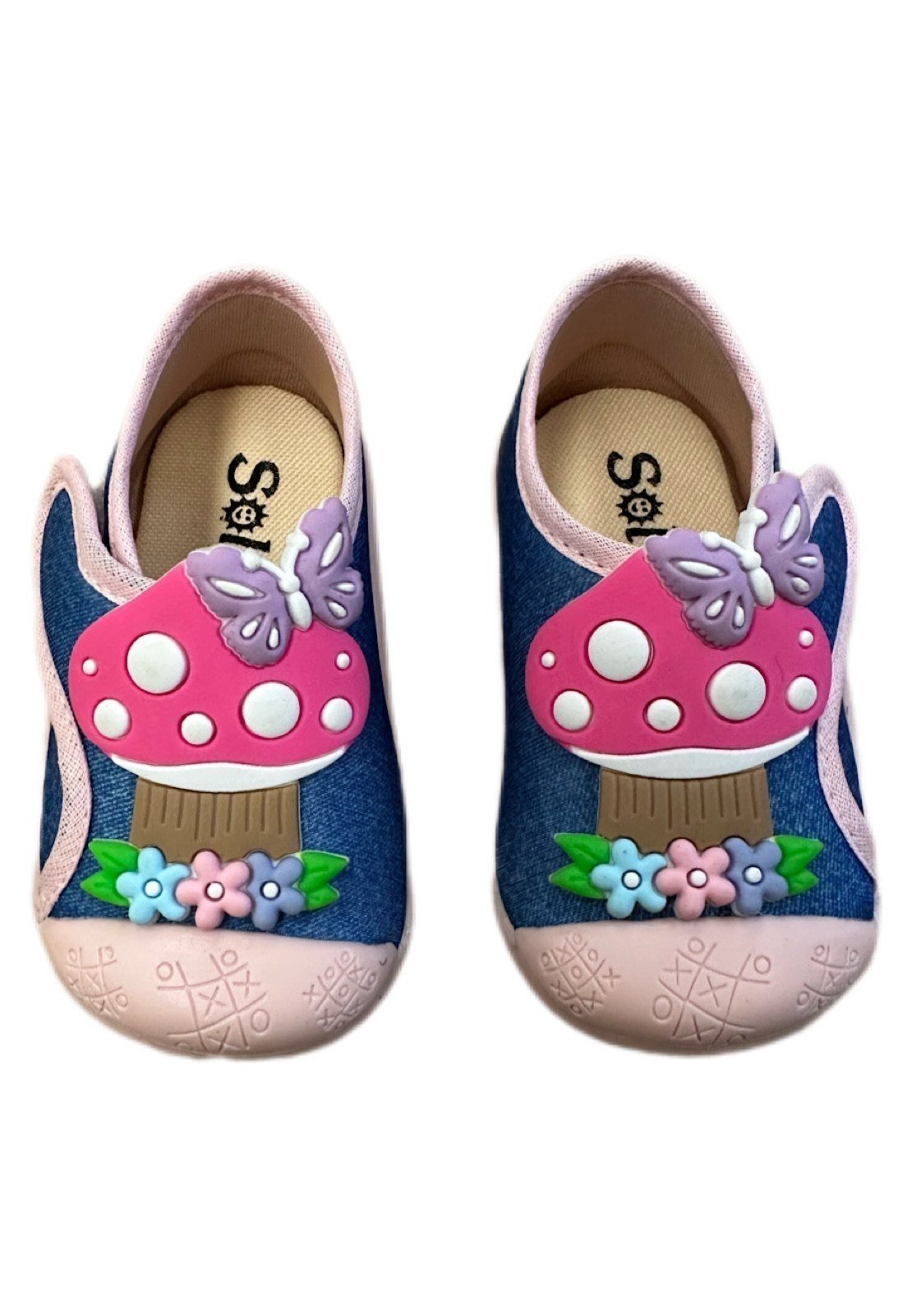 Vista 3 Infantil - Tênis Meia Solzim calce fácil jeans azul Solzim azul